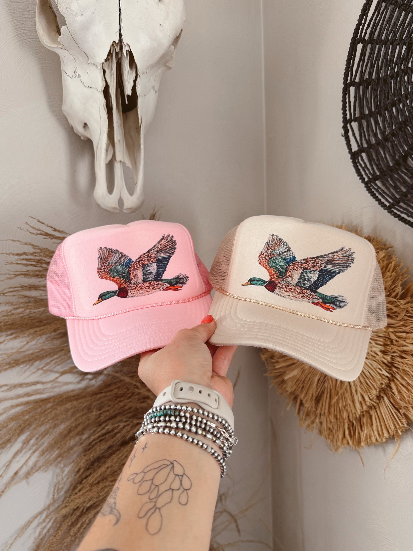 “BEDAZZLED” DUCK CAP: PINK