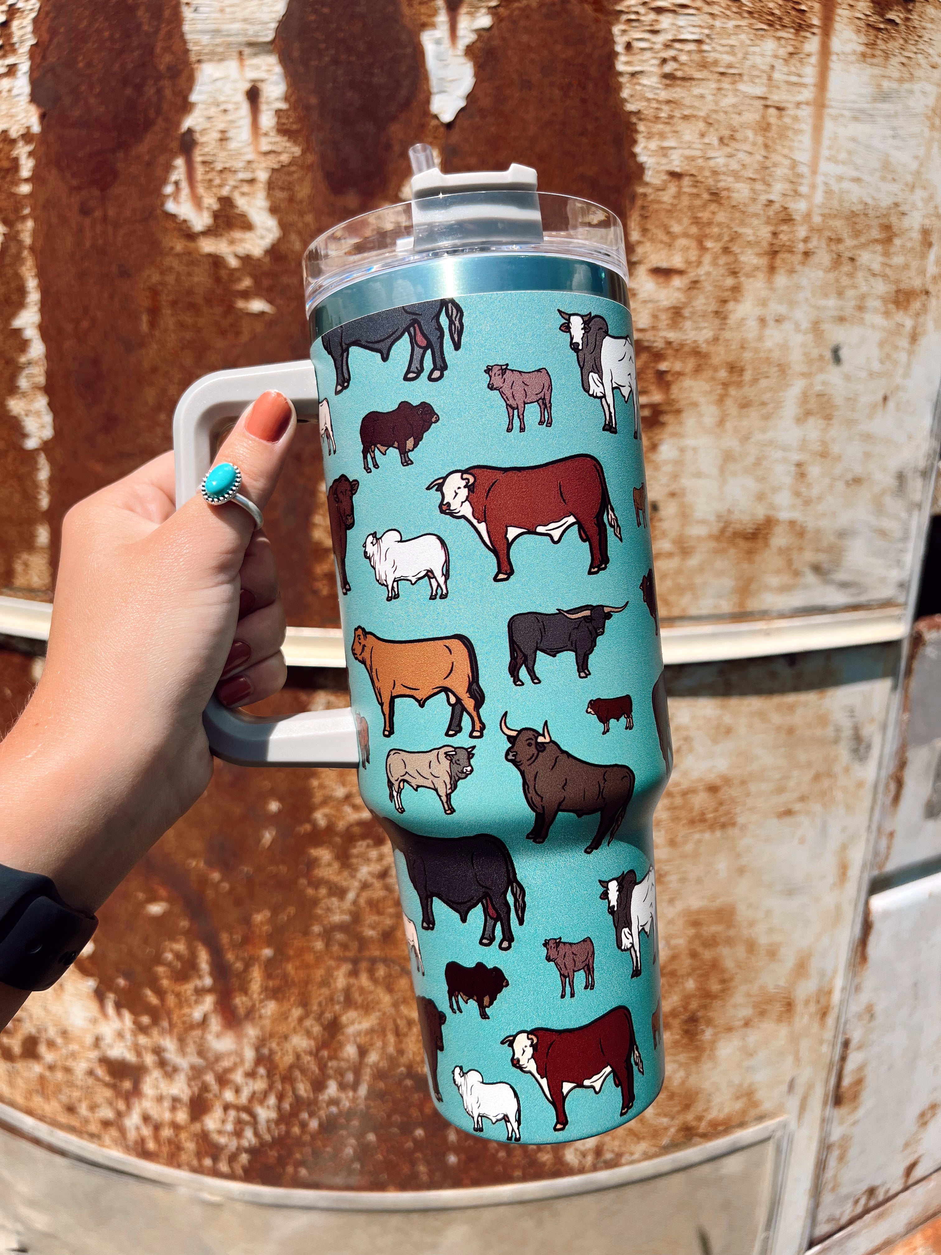 Cow print 40oz tumbler – Rockin' J's Boutique