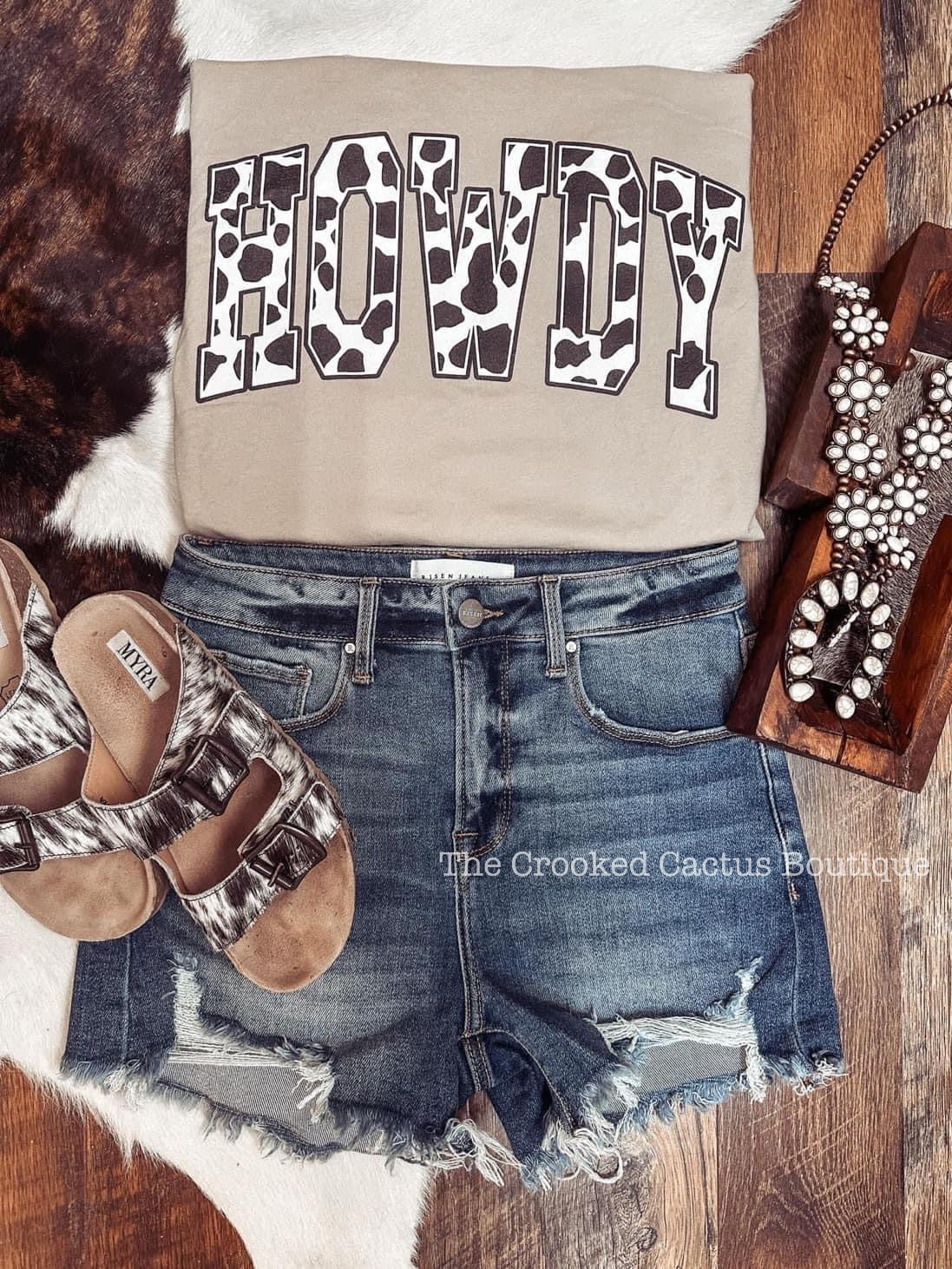 Howdy Cow Print Tee