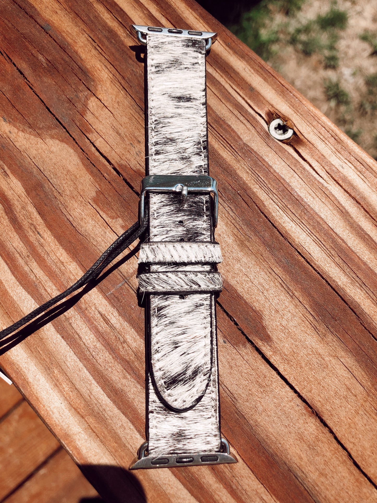 Black Cowhide Apple Watch Band