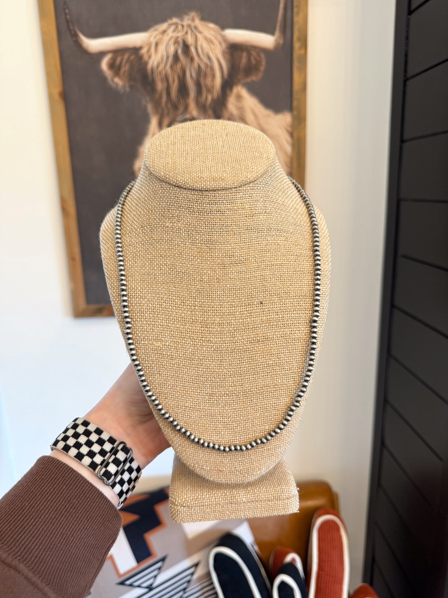 Sadie 20” Sterling Silver Bead Necklace