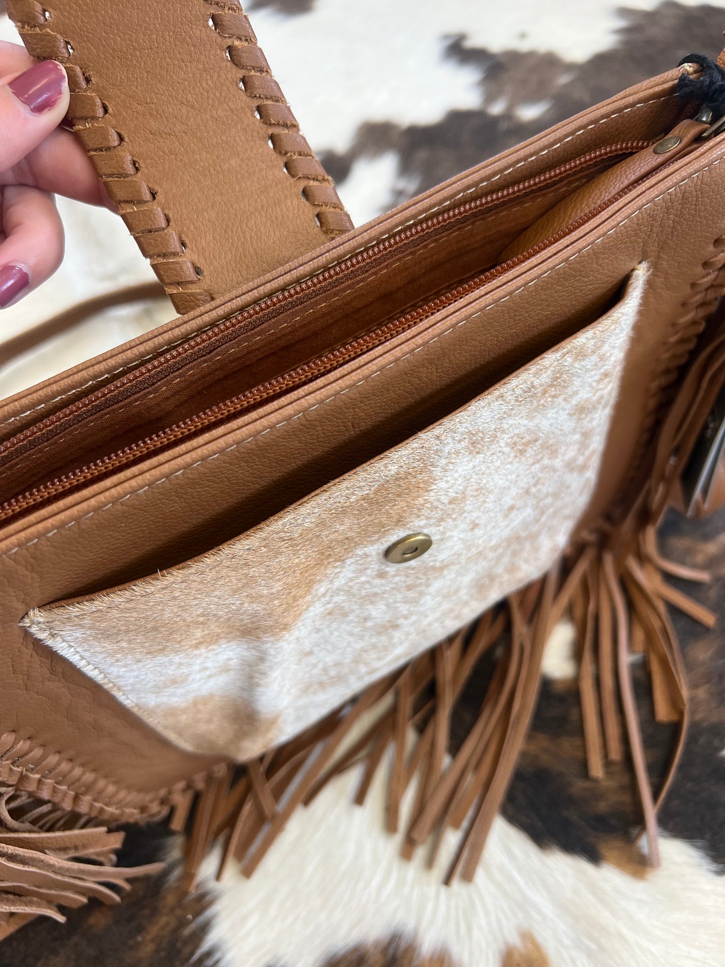 Old Mine Pass Cowhide Fringe Bag