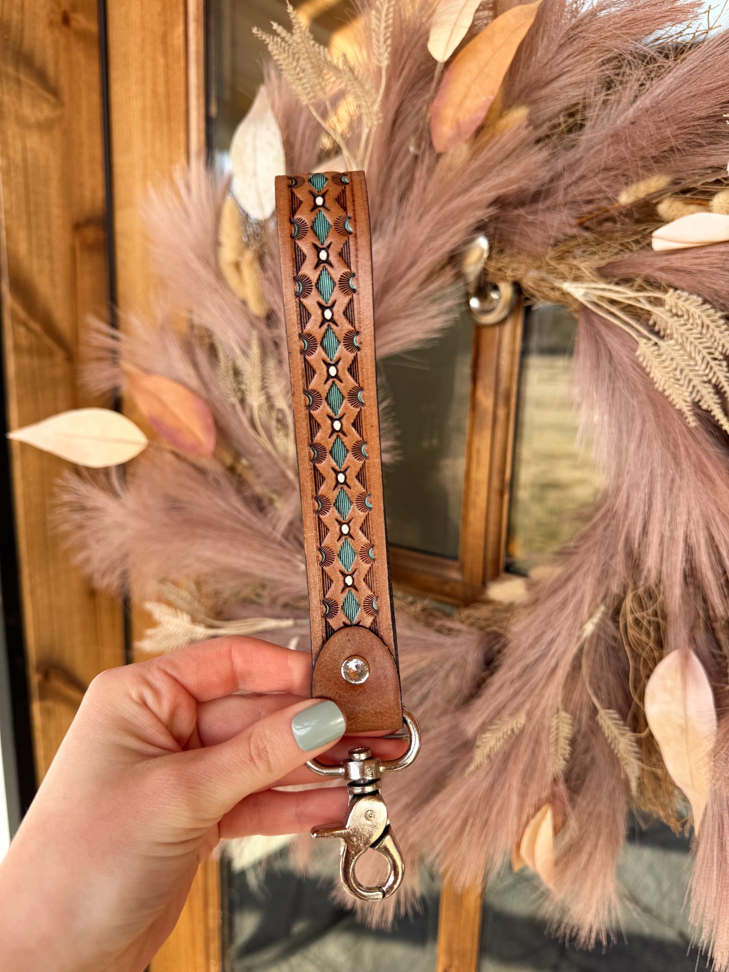 Out West Leather Keychain