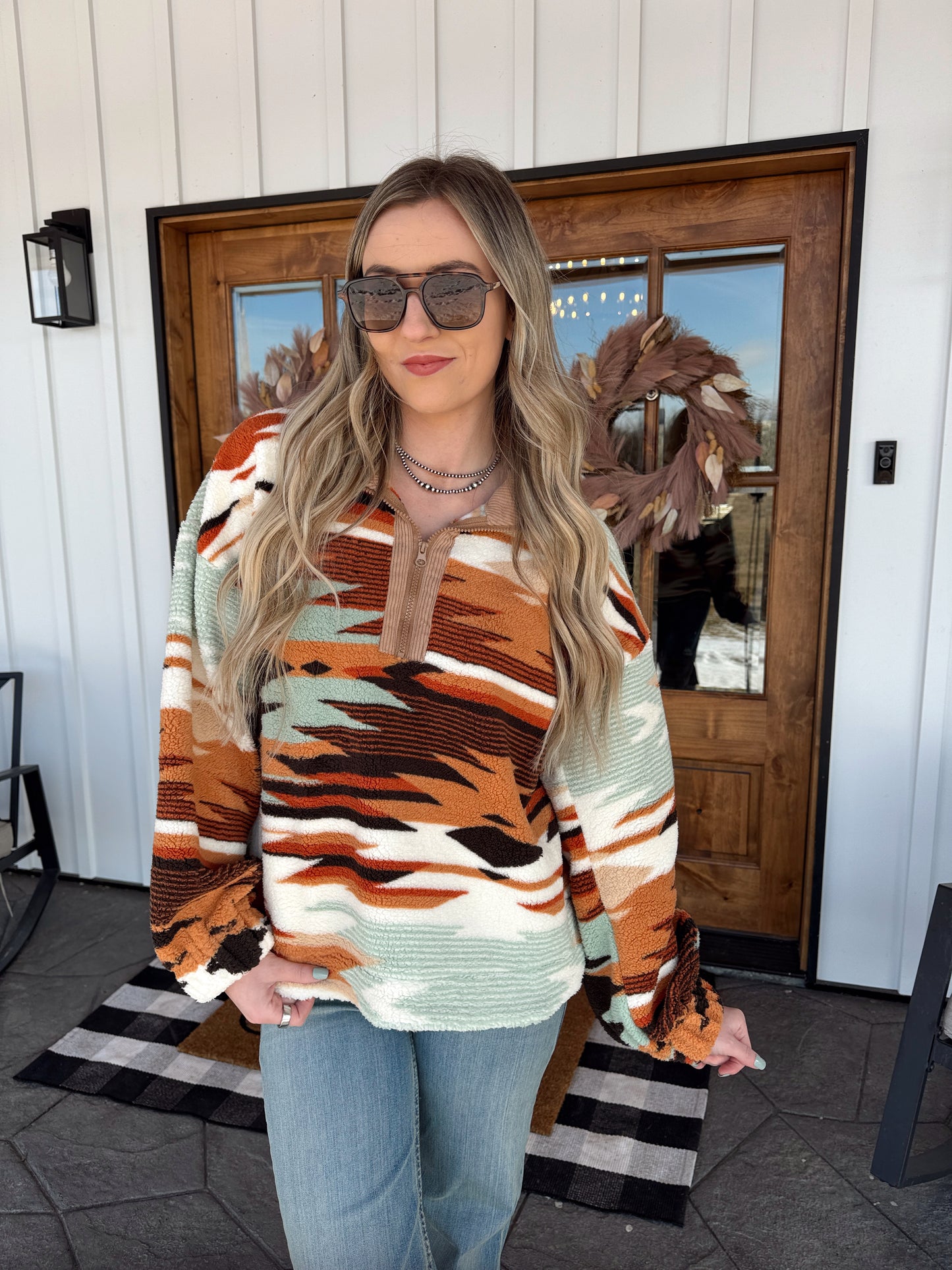 Cory Aztec Teddy Pullover