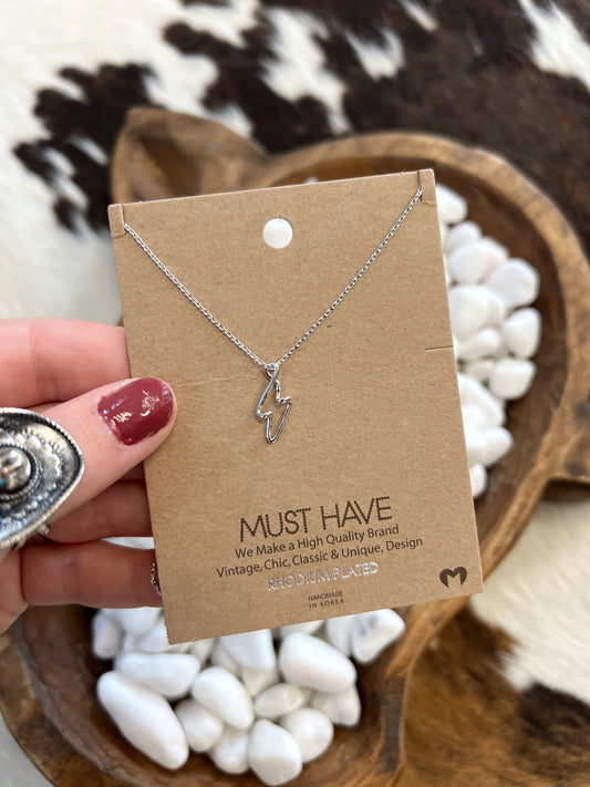 Silver Lightning Bolt Necklace