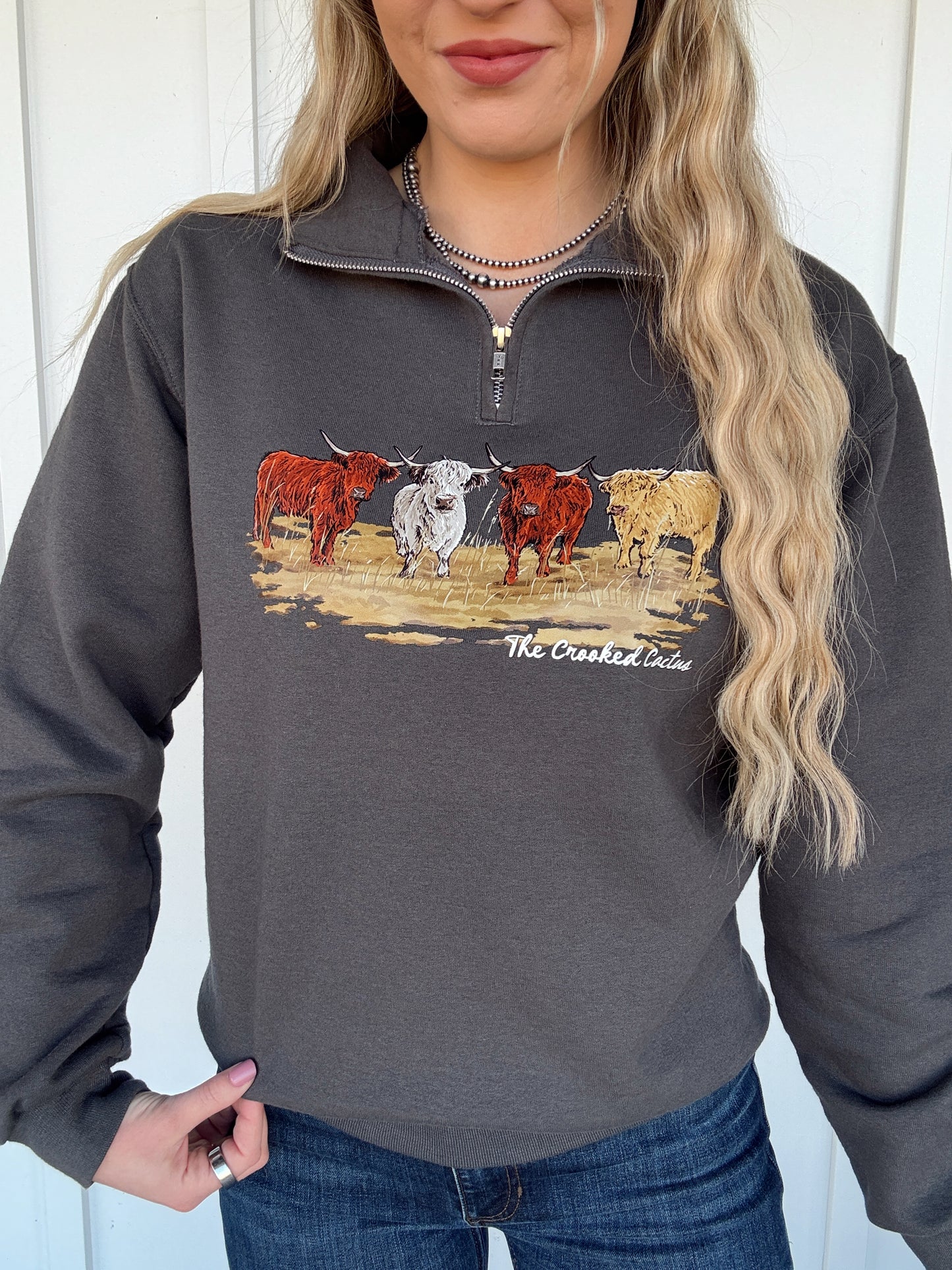 Fall Highland Herd Quarter Zip (Charcoal)