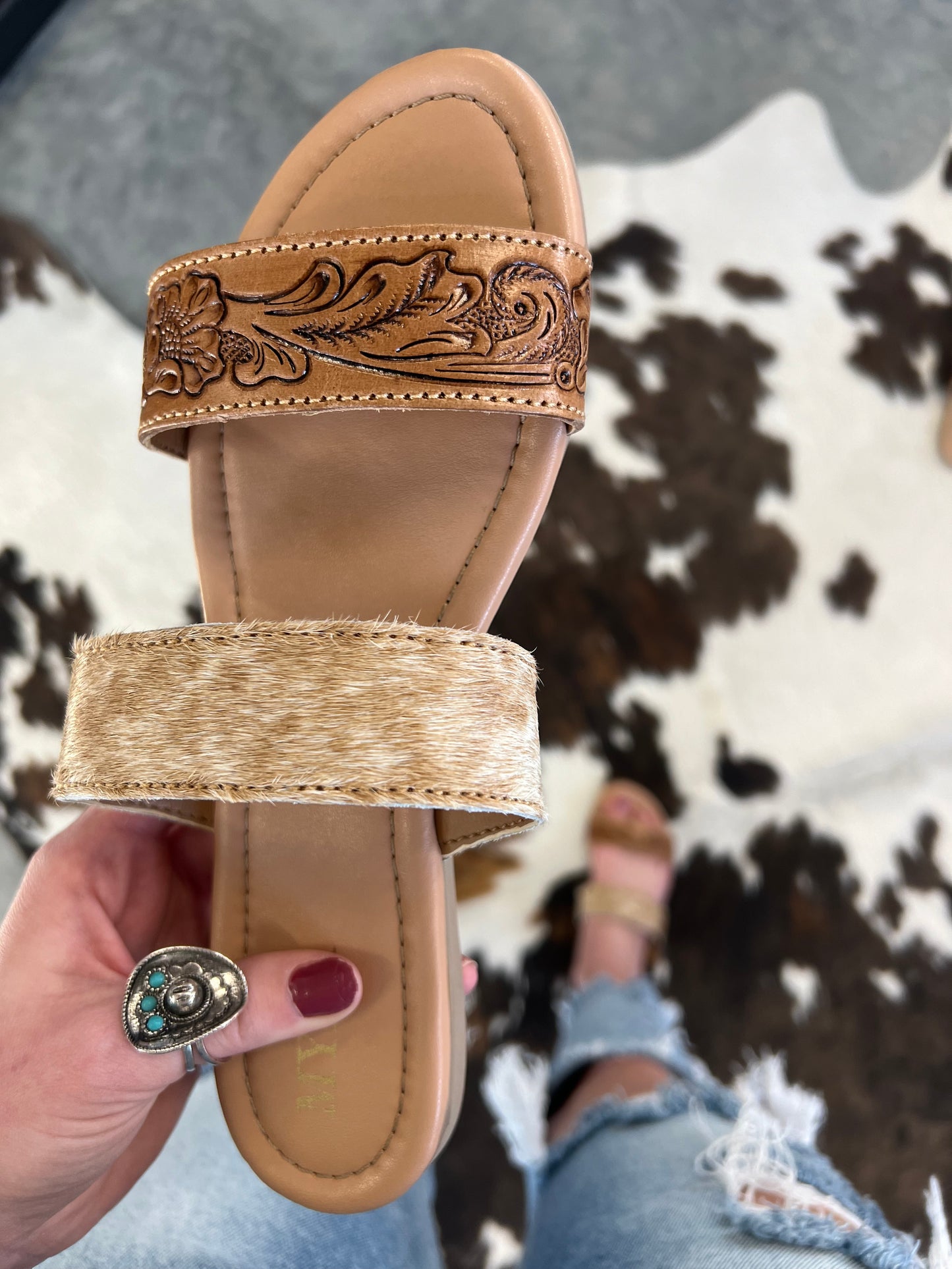 Lena Cowhide Leather Sandals