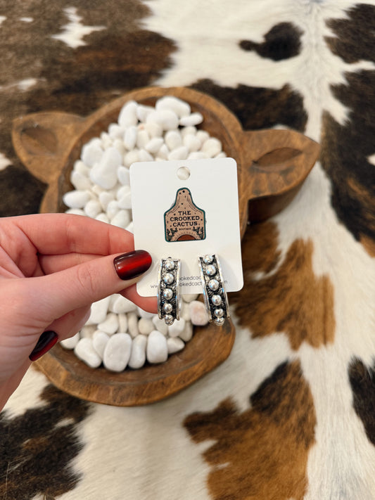 Studded Western Hoops