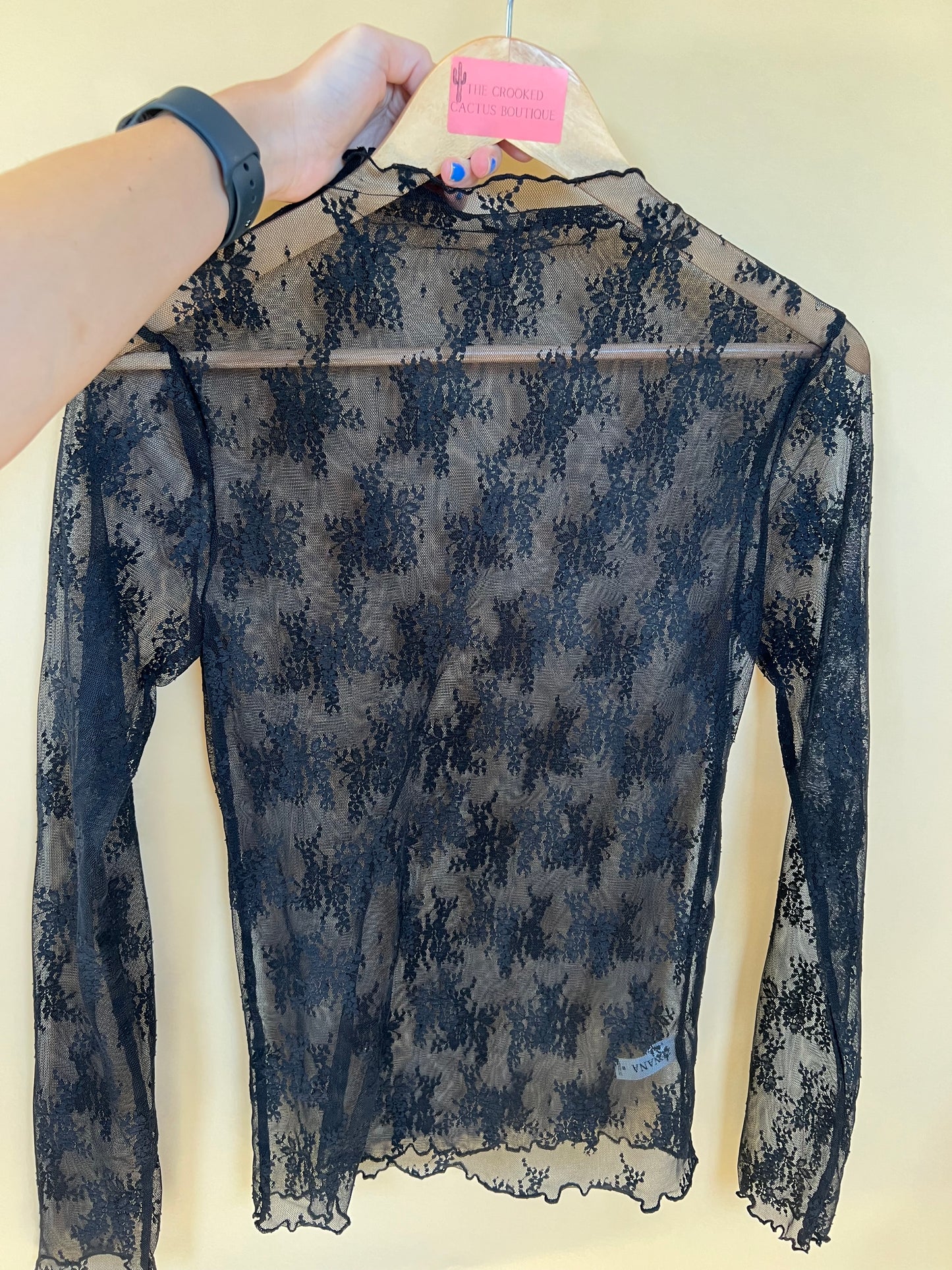 Rylee Black Lace Layering Shirt