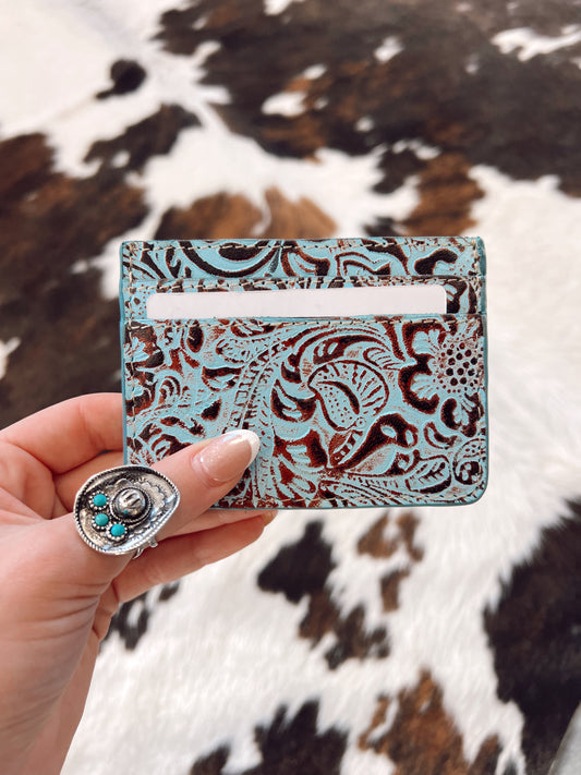 Prairie Spring Turquoise Card Holder