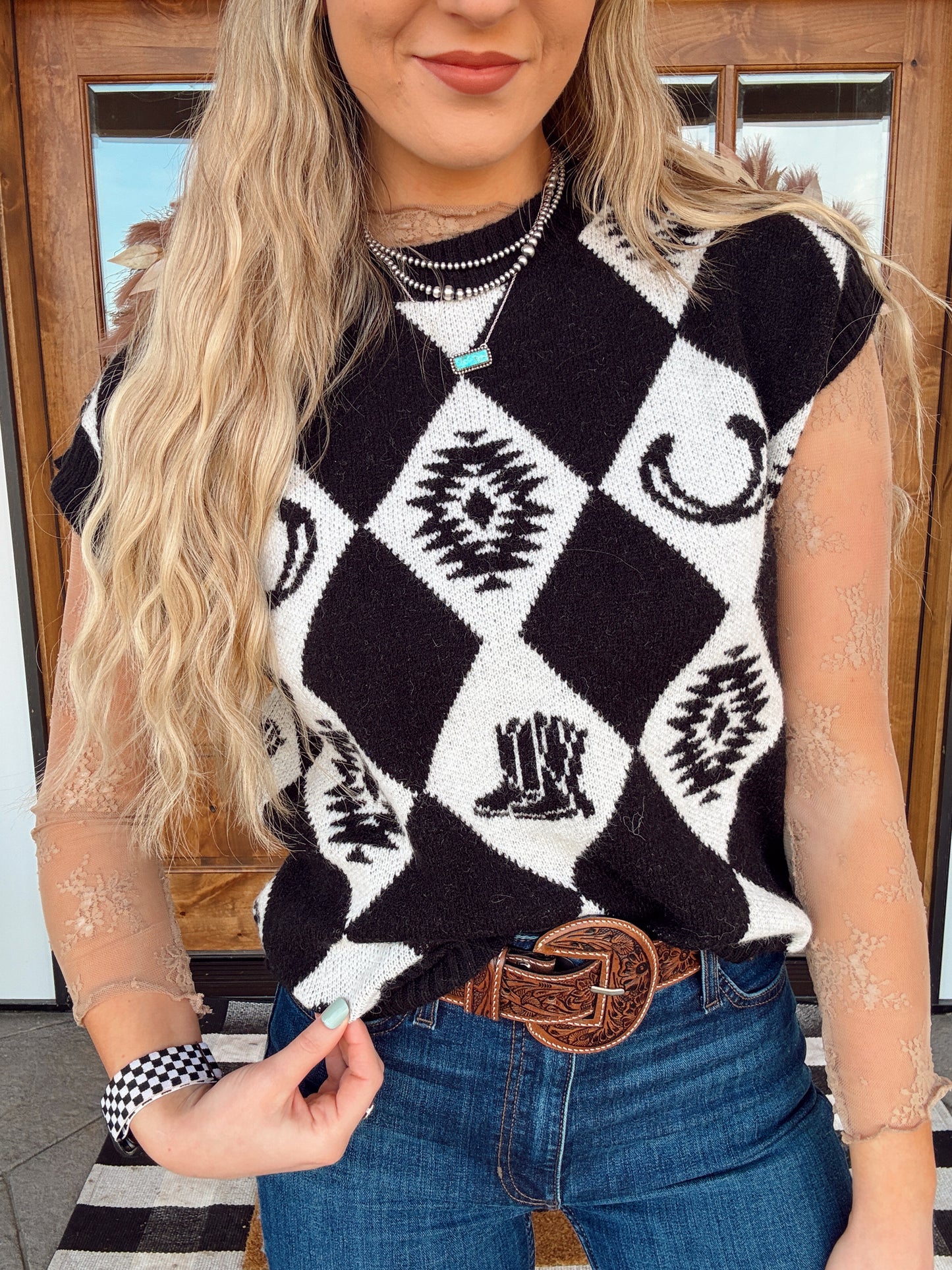 Buckaroo Checkered Sweater Vest (M)