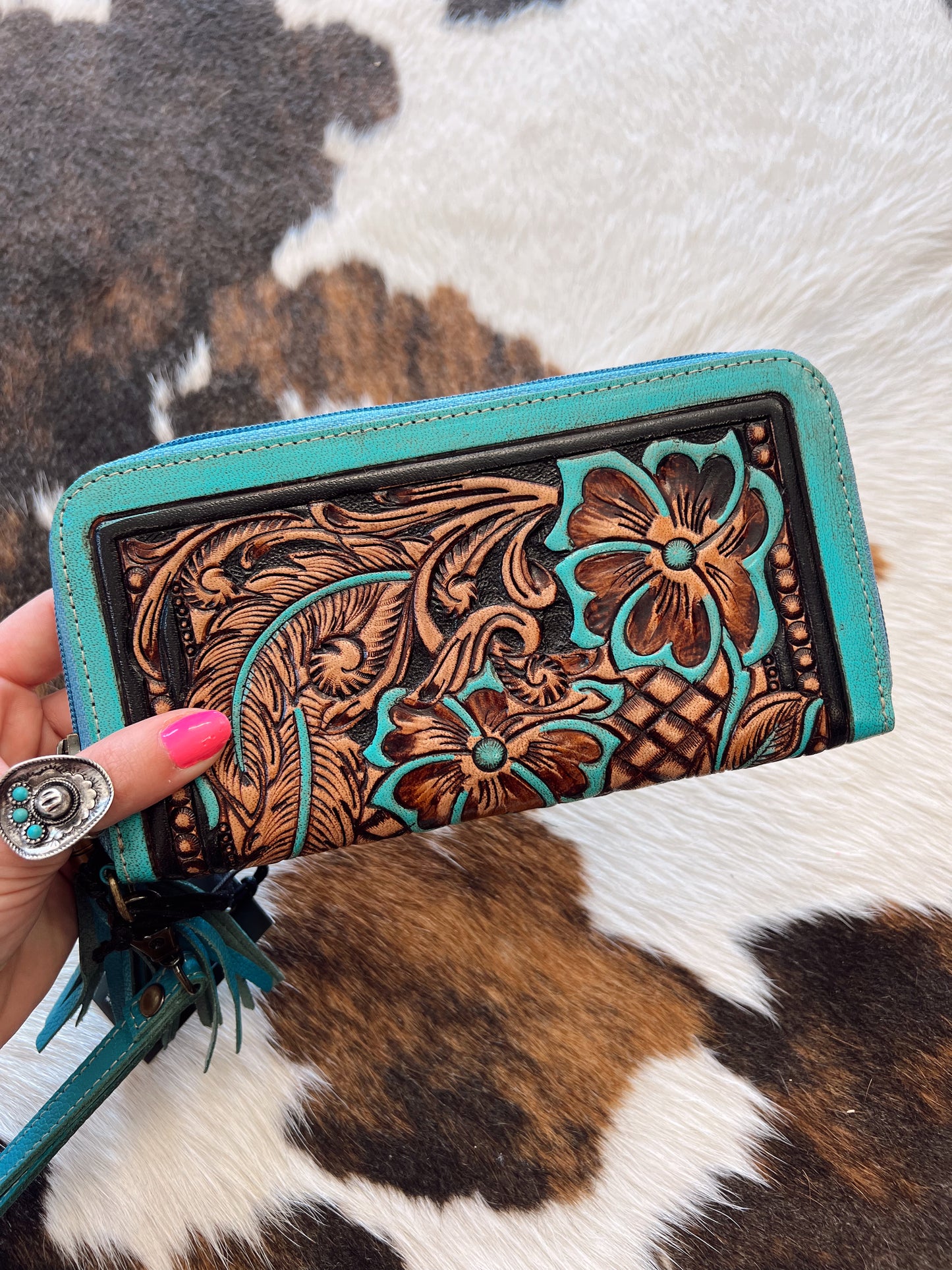 Creek Blossom Tooled Wallet