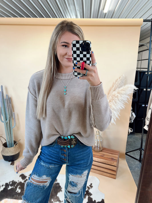 Avery Crew Neck Cropped Sweater