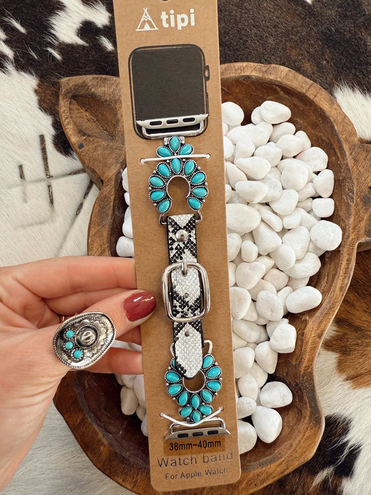 Snakeskin Turquoise Apple Watch Band (38/40 mm)