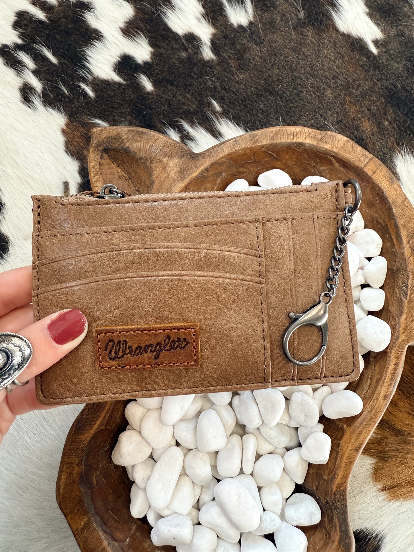 Khaki Wrangler Wristlet Card Wallet