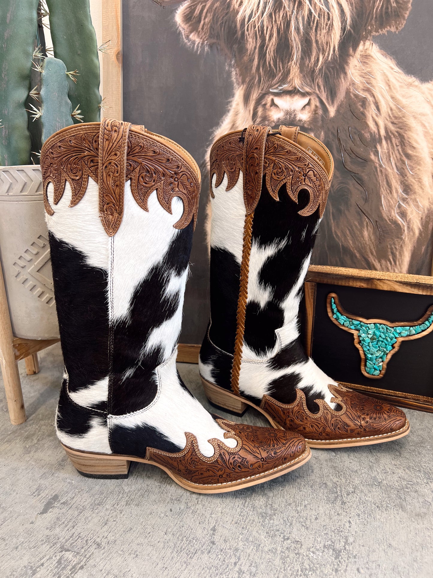 Adelaide Cowhide Snip Toe Boots