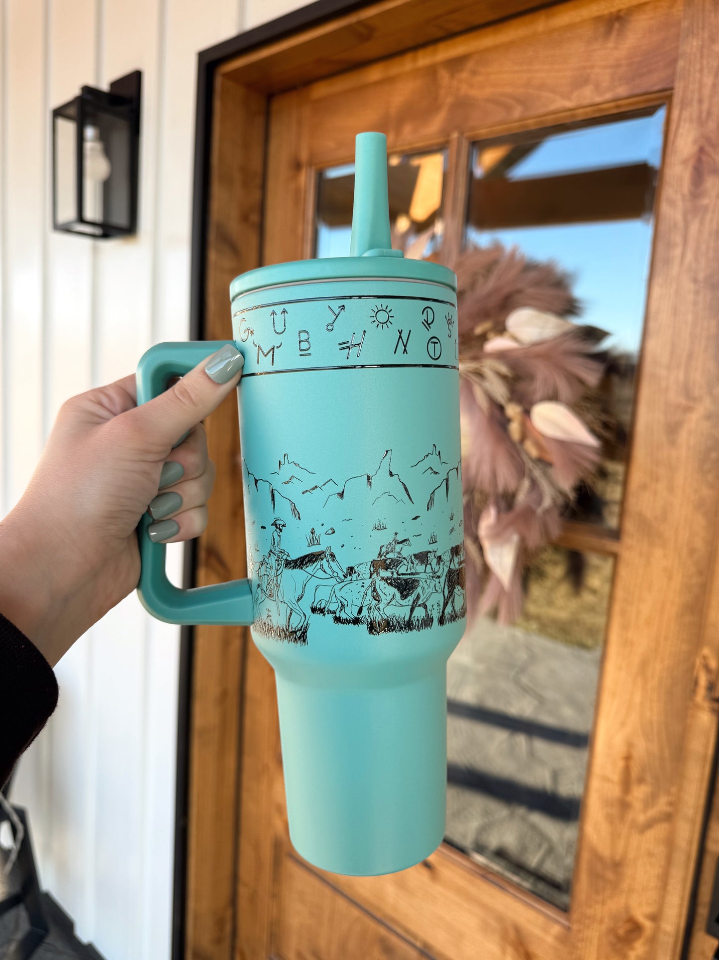 Turquoise Cattle Drive 40 oz Tumbler