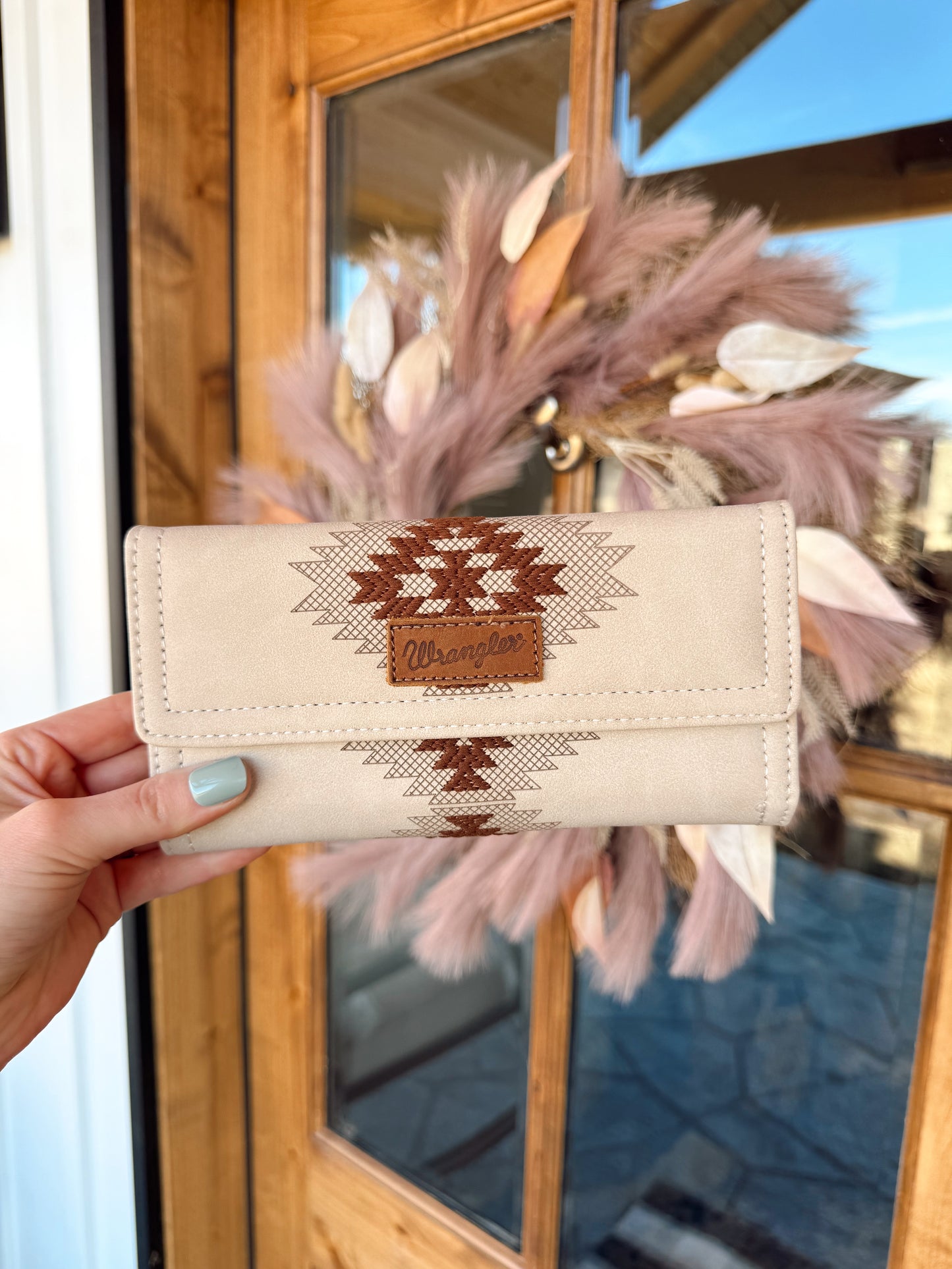 Wrangler Aztec Embroidered Wallet