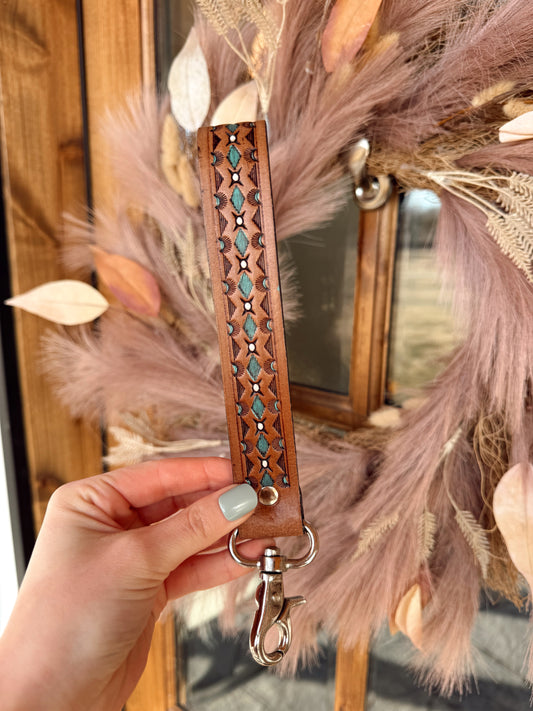 Out West Leather Keychain