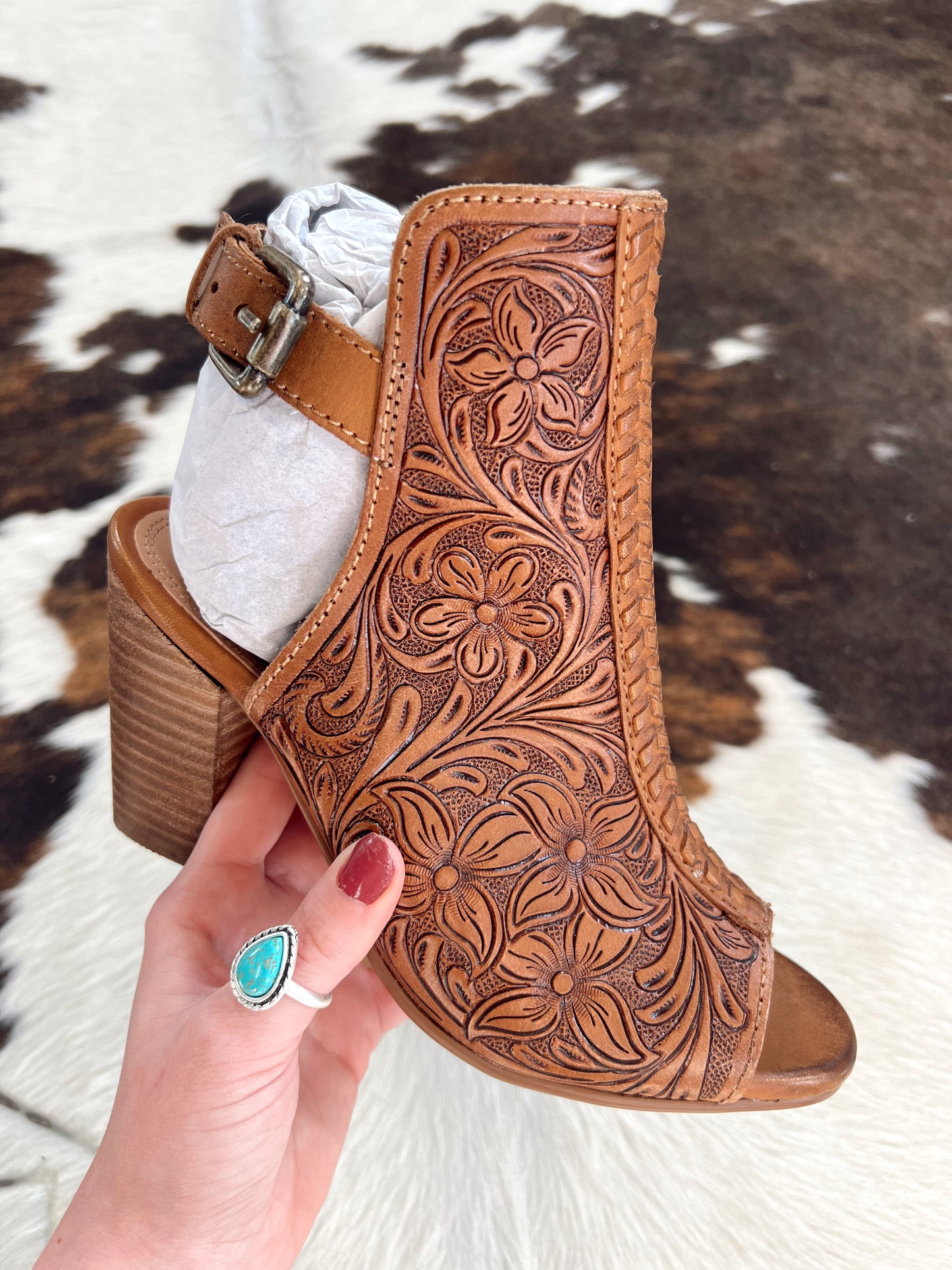 Monika Tooled Leather Heels