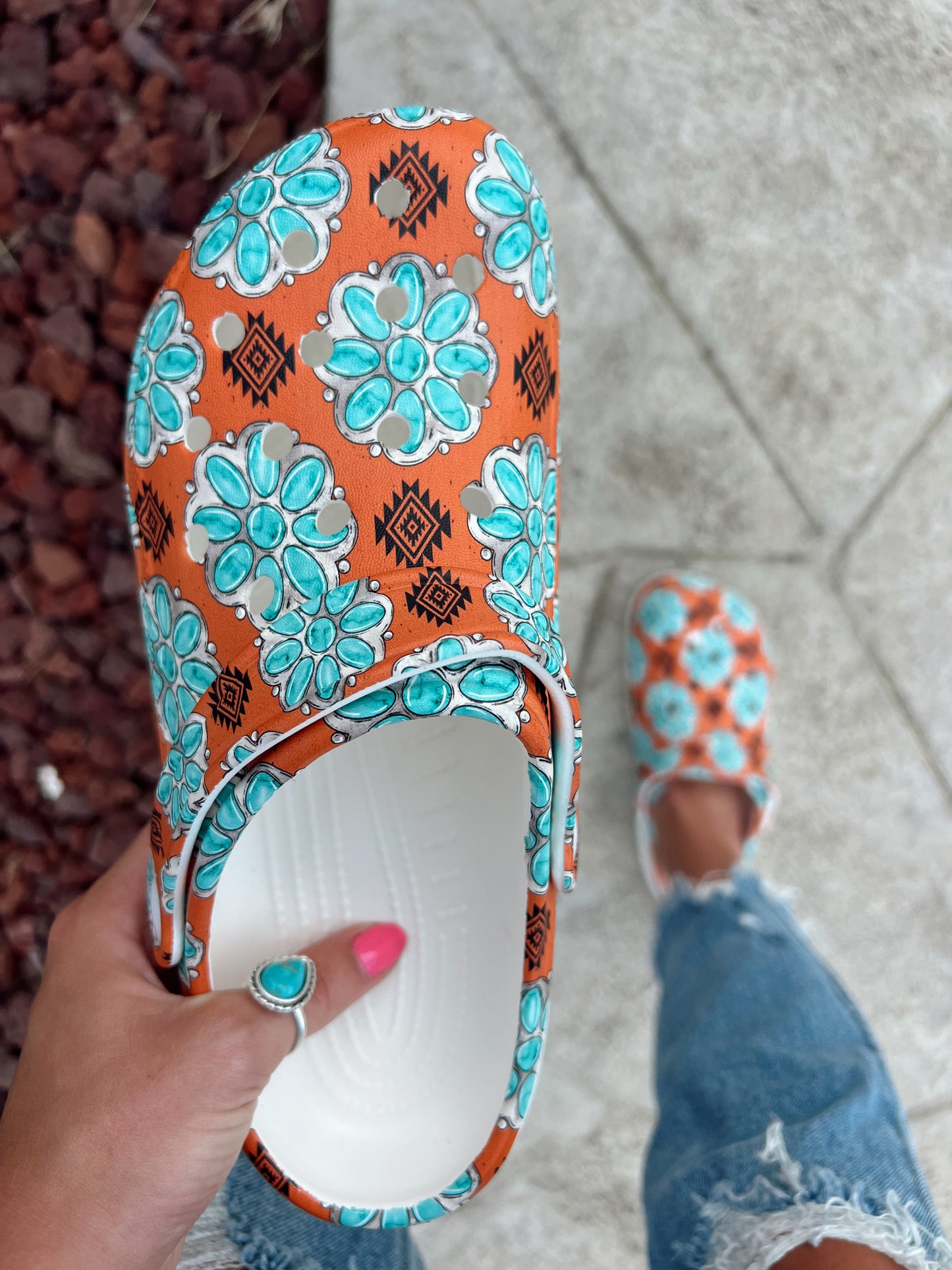 Turquoise Cluster Clogs **Read Description for Sizing**