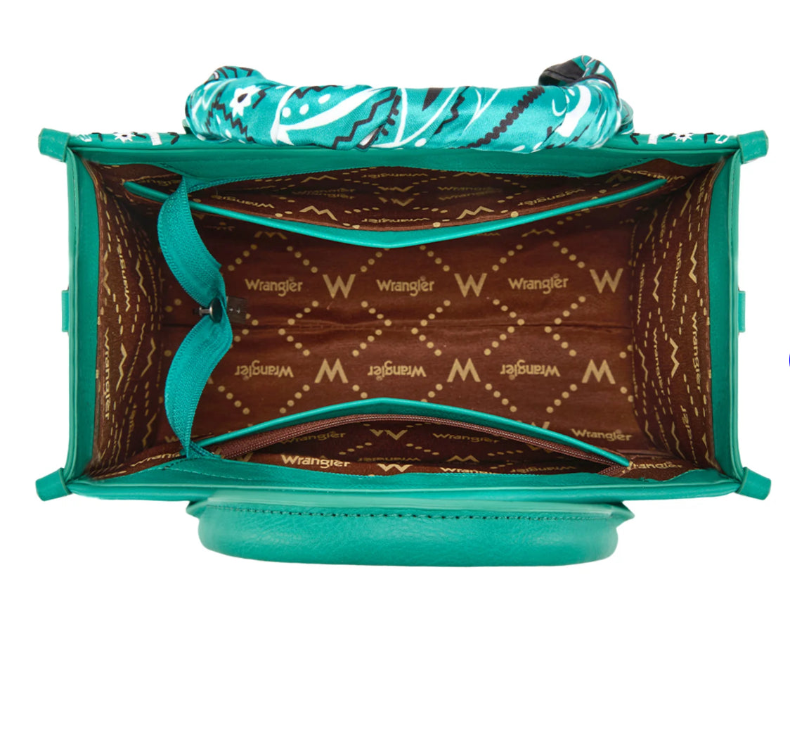 Wrangler Turquoise Bandana Crossbody Bag