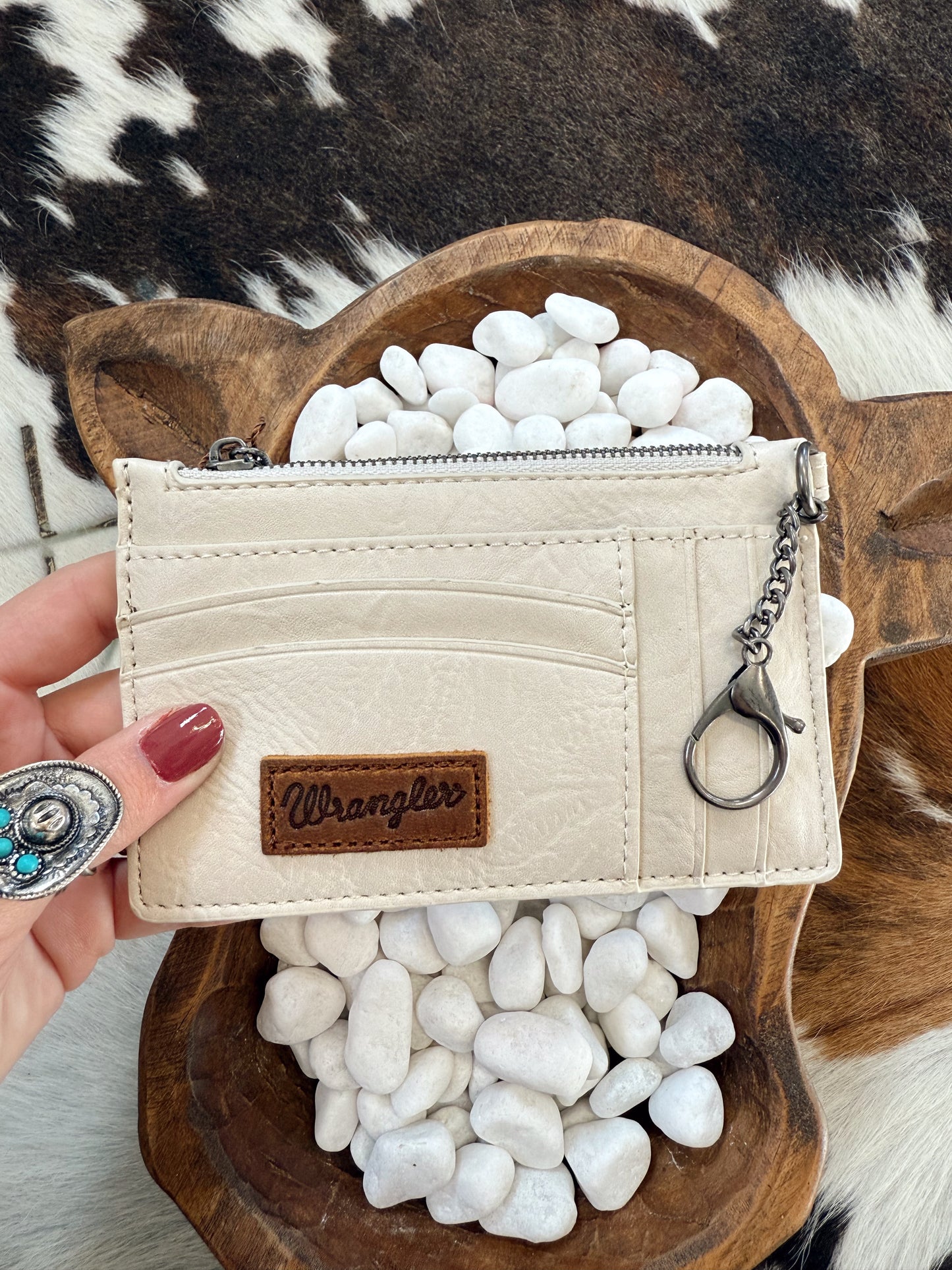 White Wrangler Wristlet Card Wallet