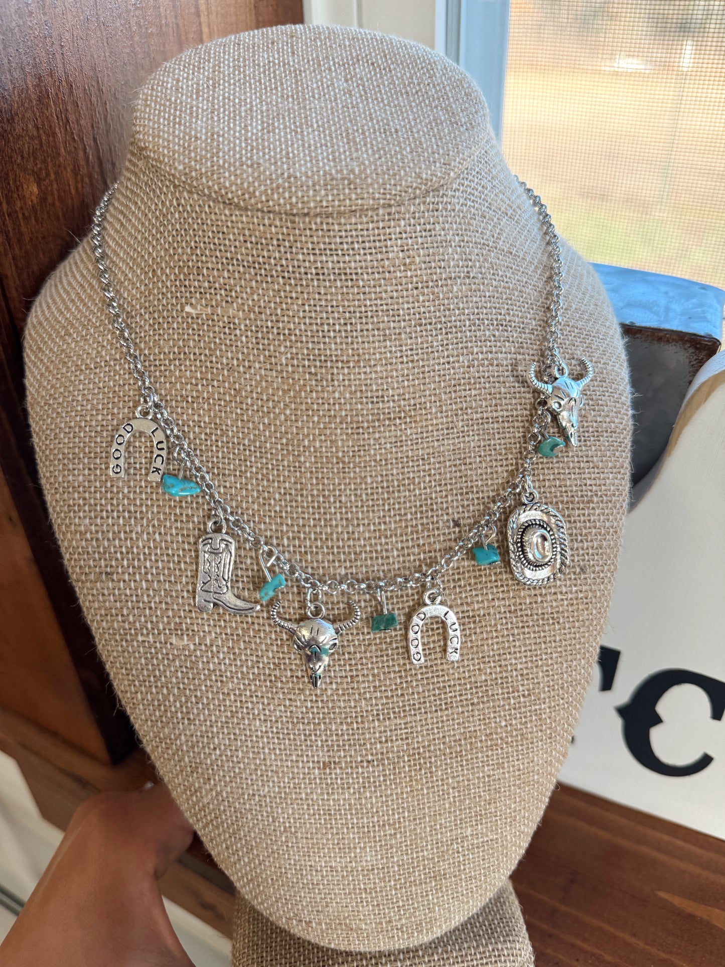 Turquoise Western Charm Necklace