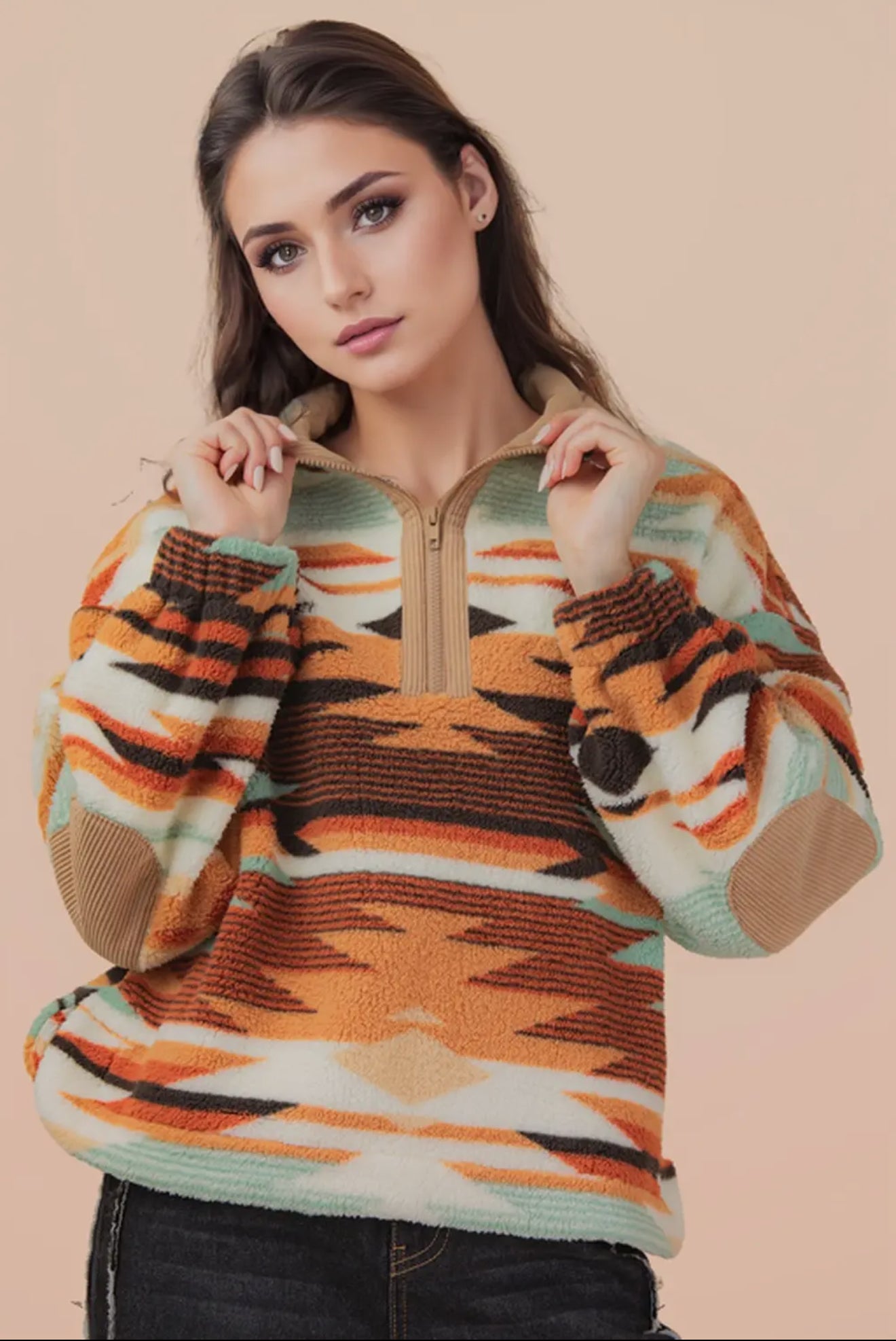 Cory Aztec Teddy Pullover