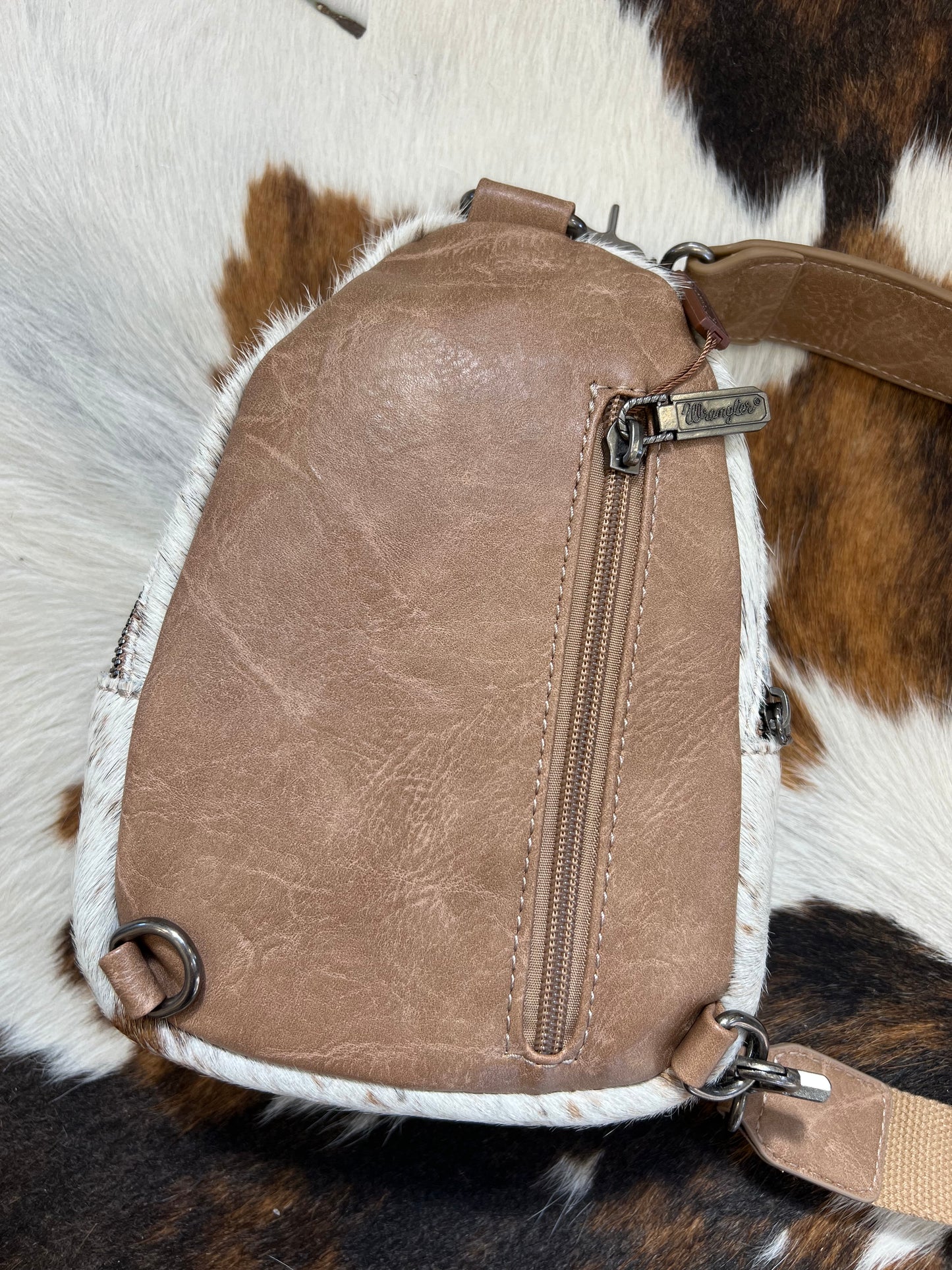 Khaki Cowhide Wrangler Sling Bag