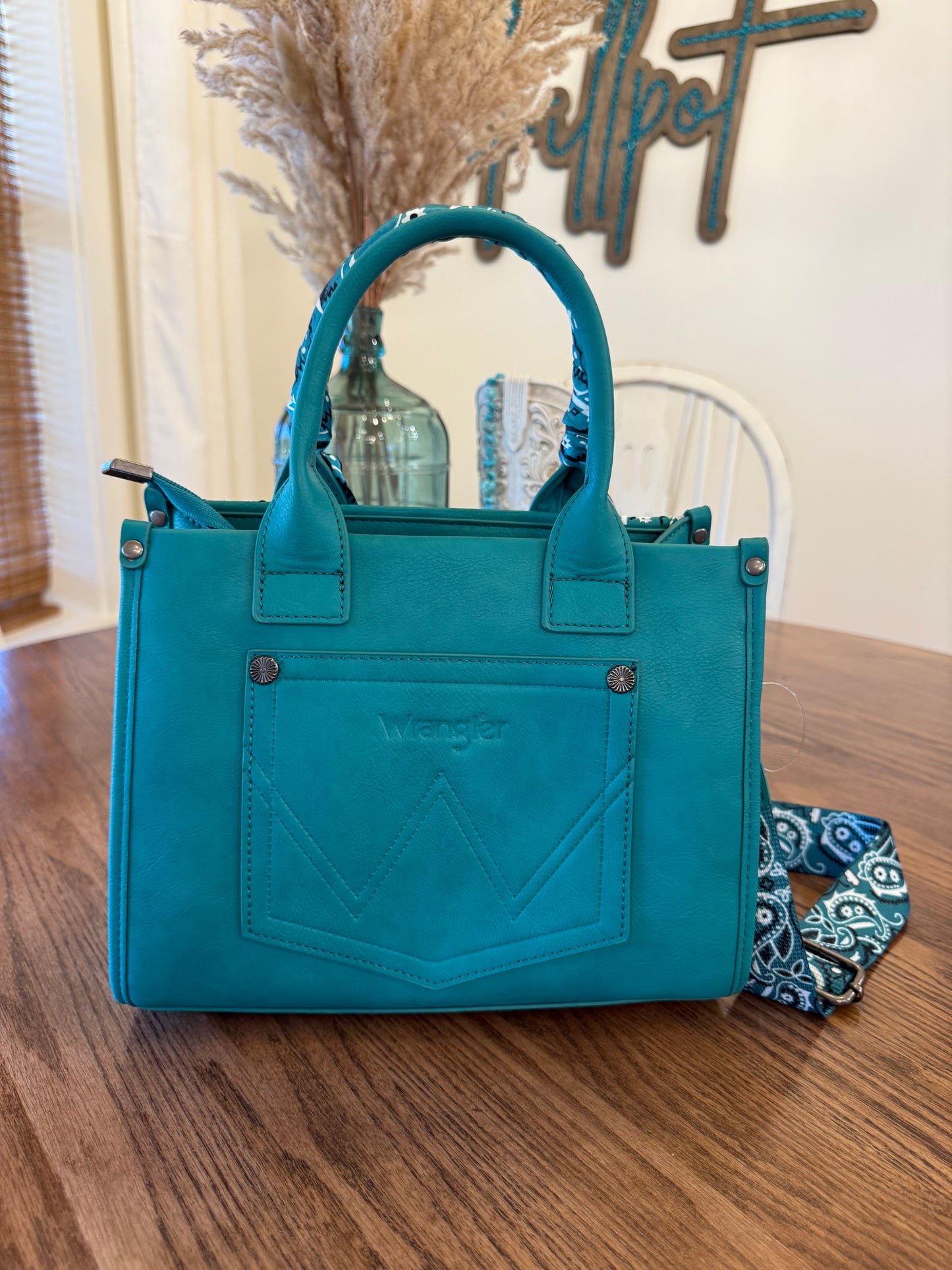 Wrangler Turquoise Bandana Crossbody Bag