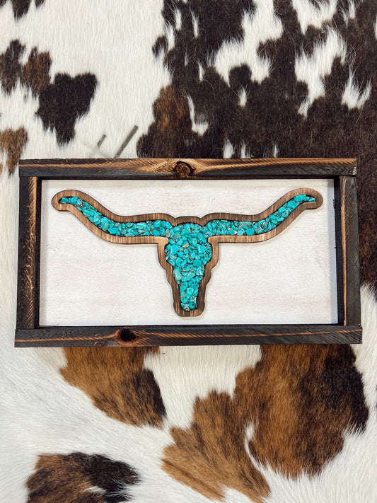 Turquoise Longhorn Wall Decor