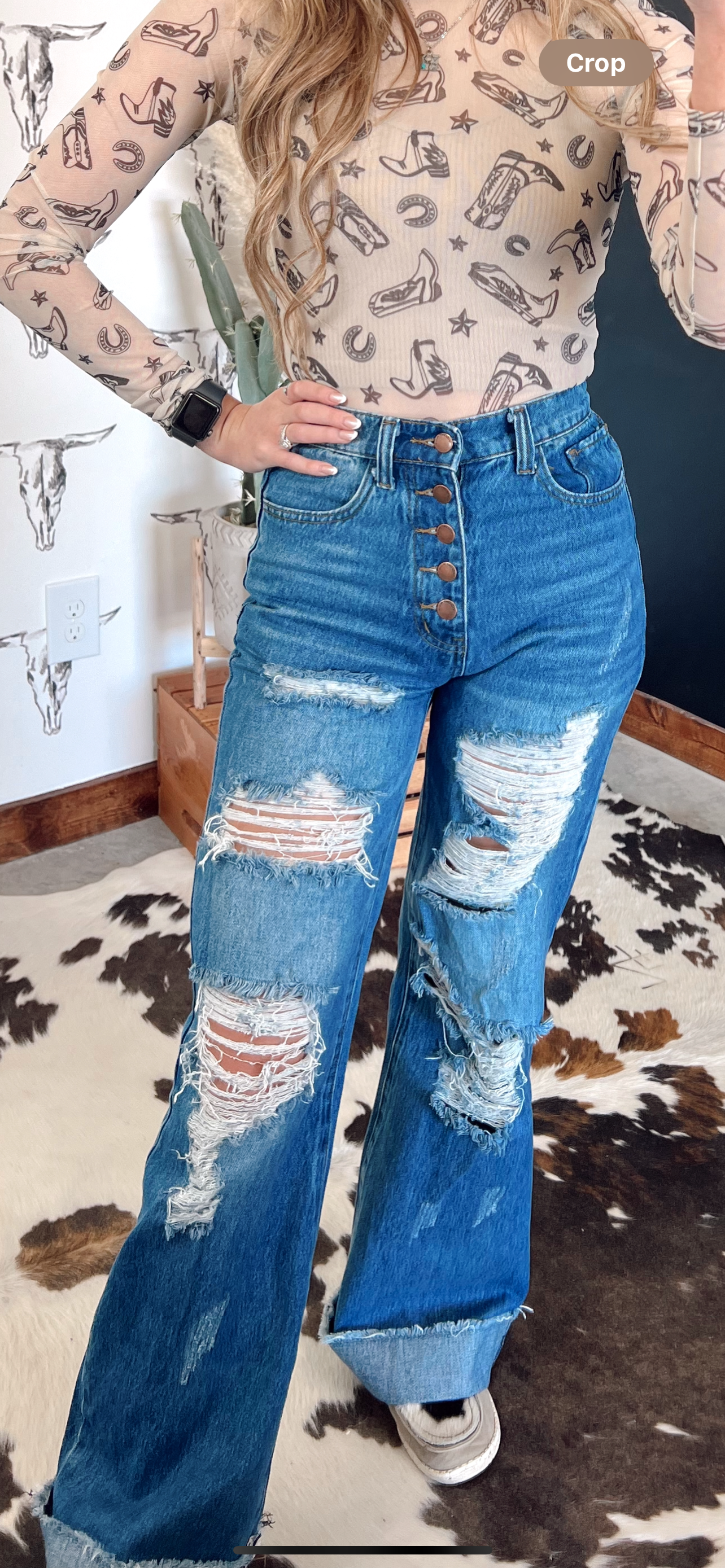 Tourniquet Wide Leg Jeans