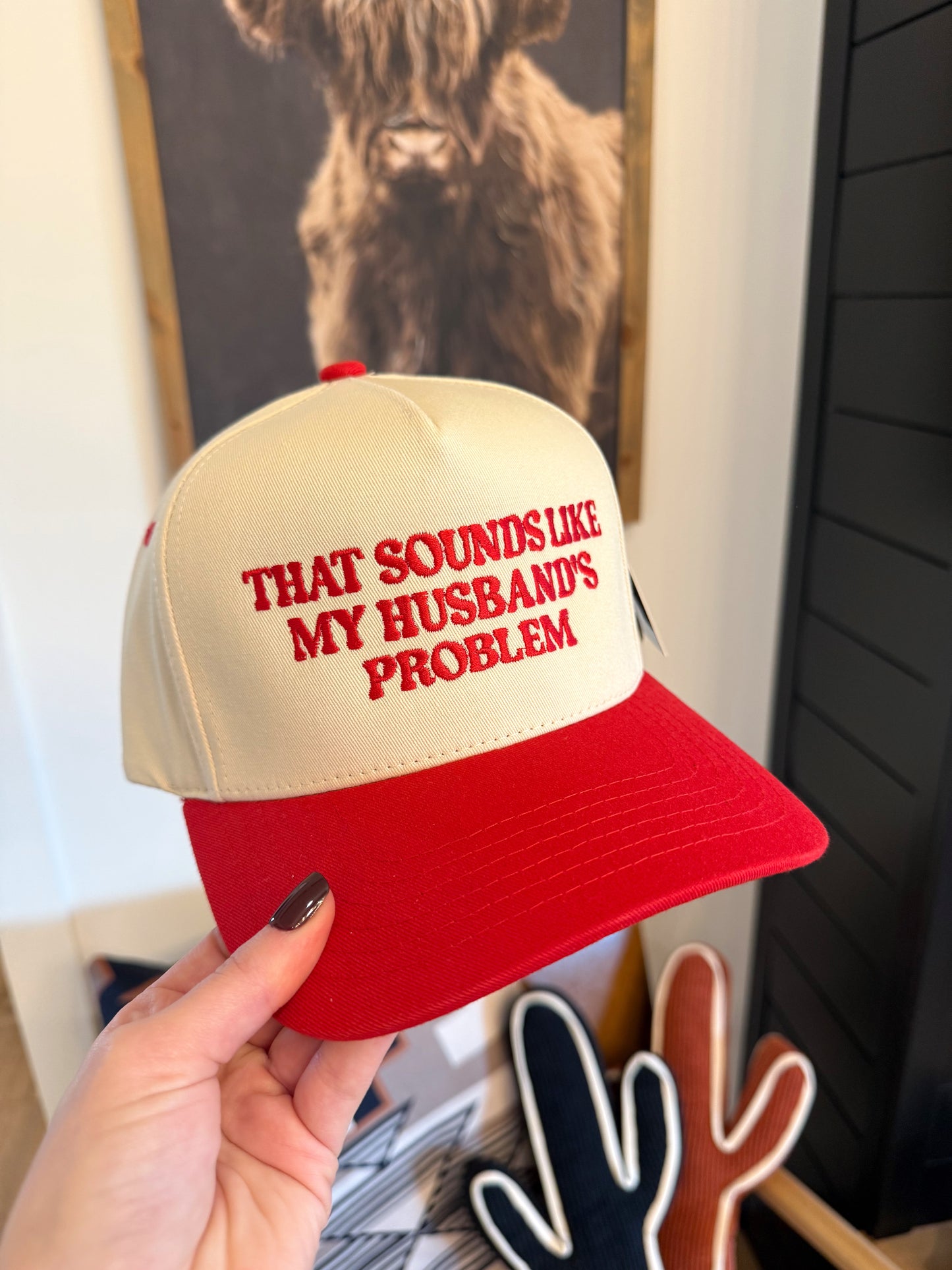 Husband’s Problem Trucker Hat (Red)