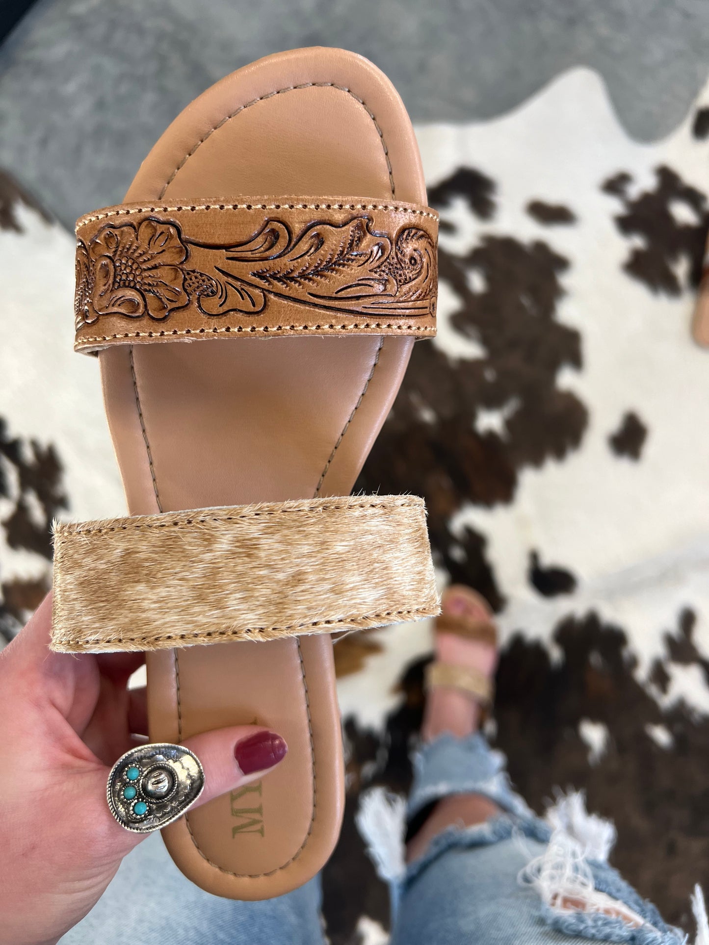 Lena Cowhide Leather Sandals