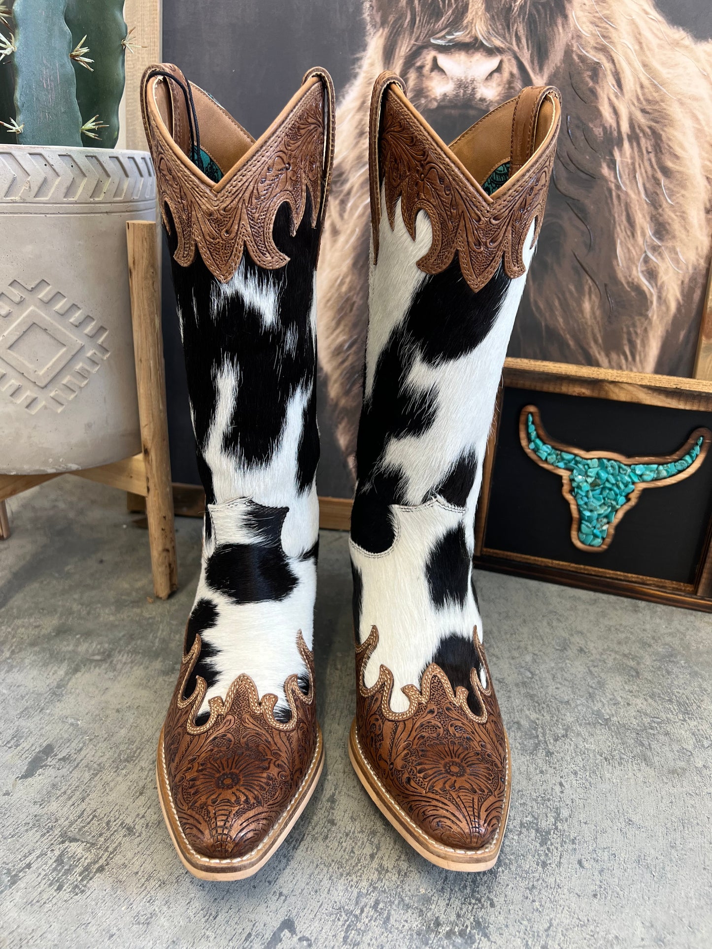 Adelaide Cowhide Snip Toe Boots