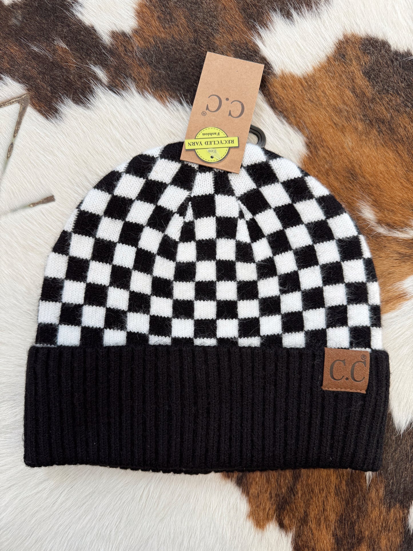 Black Checkered C.C Beanie