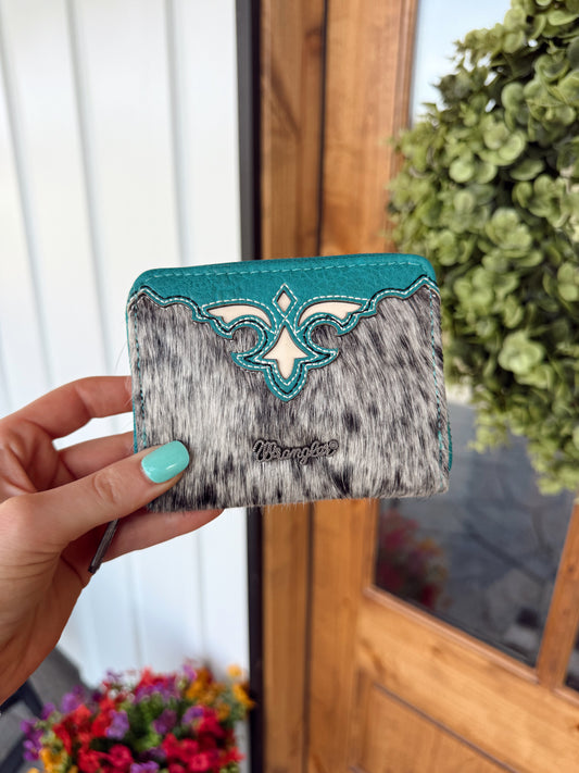 Turquoise Wrangler Cowhide Wallet
