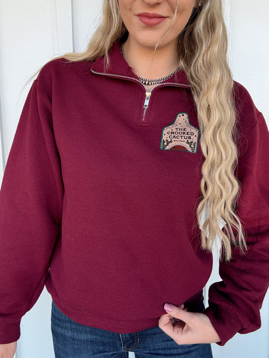 TCC Logo Quarter Zip (Maroon)
