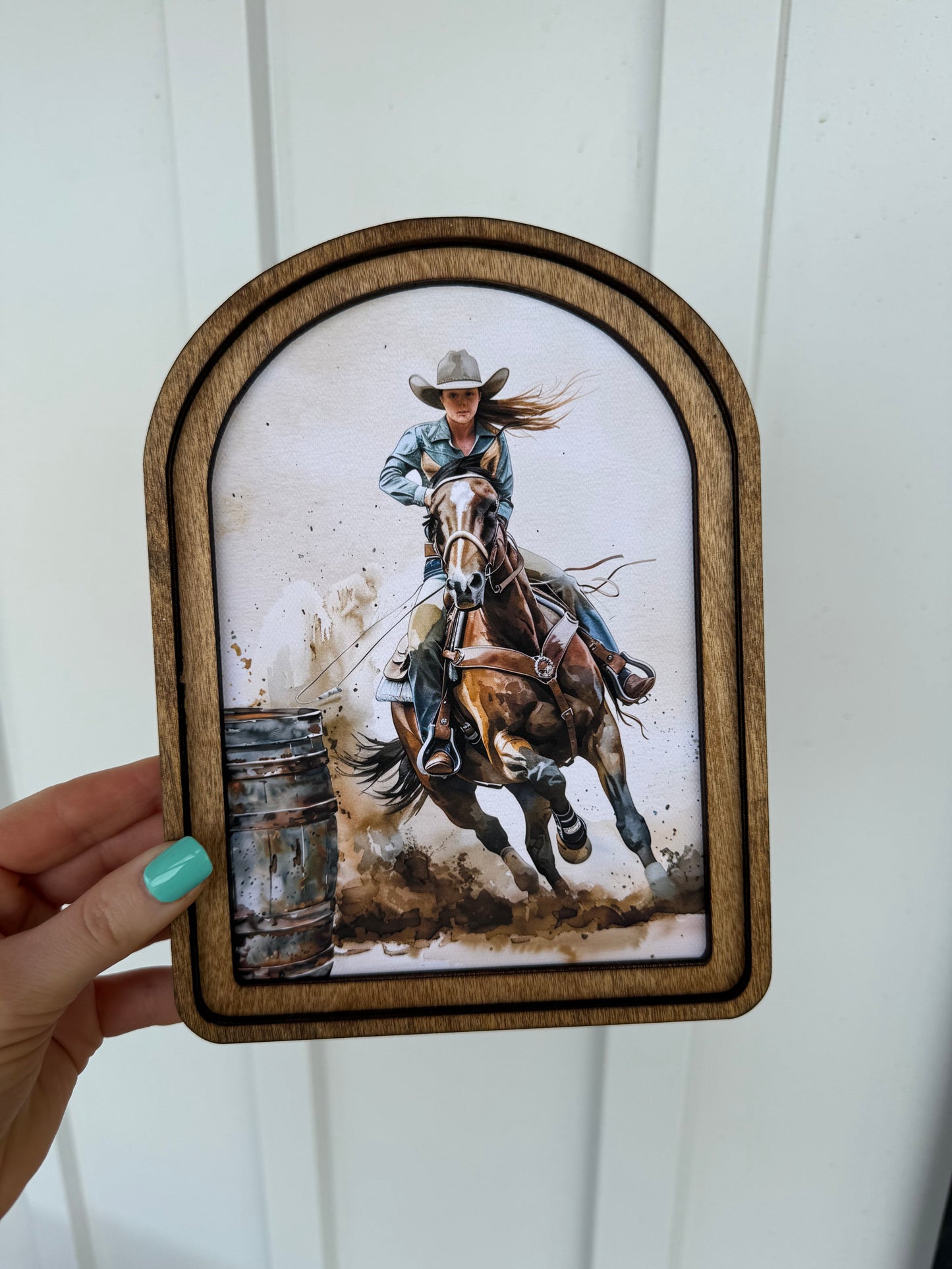 Barrel Racer Framed Art Decor