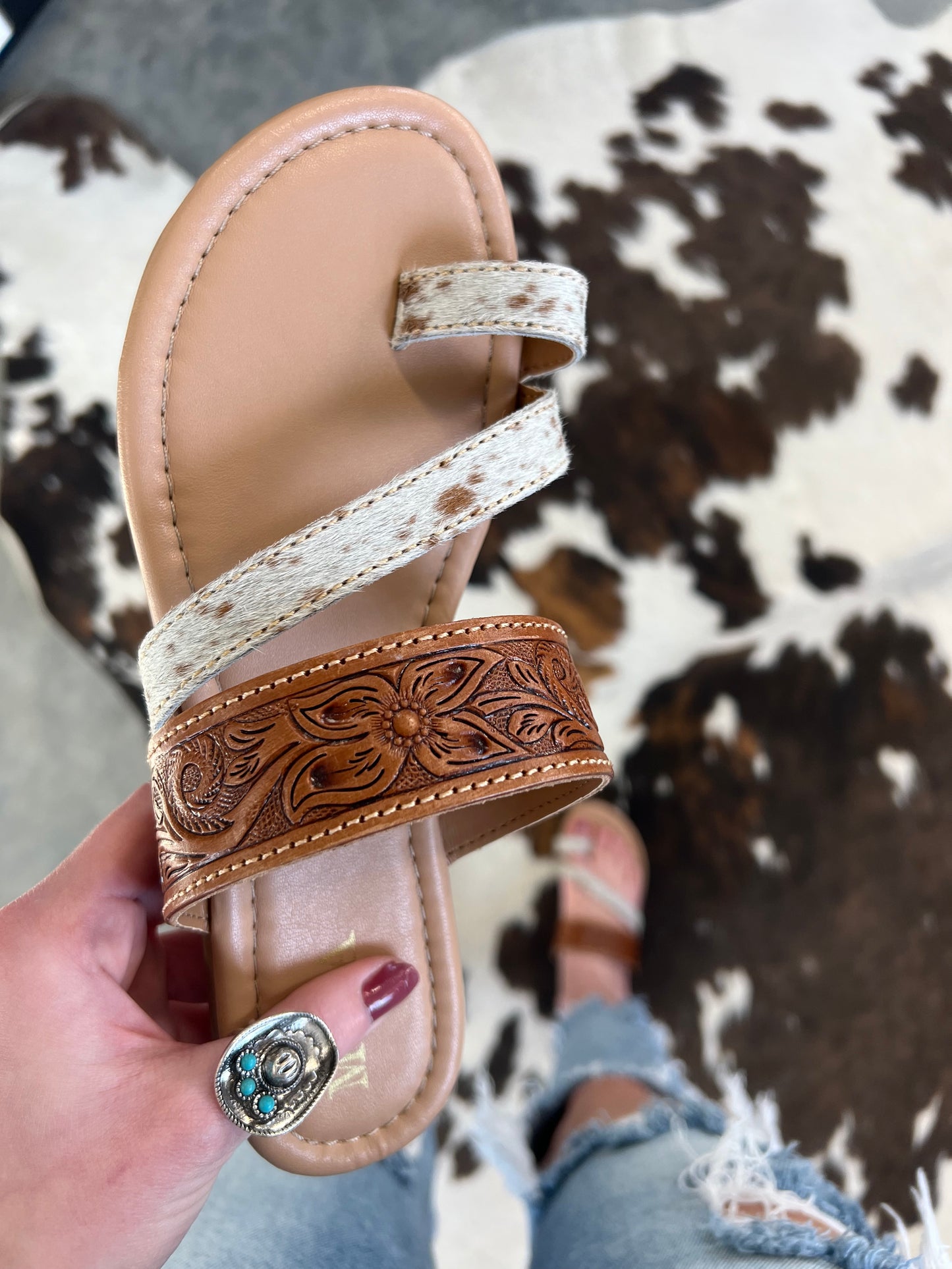 Kaylee Cowhide Leather Sandals