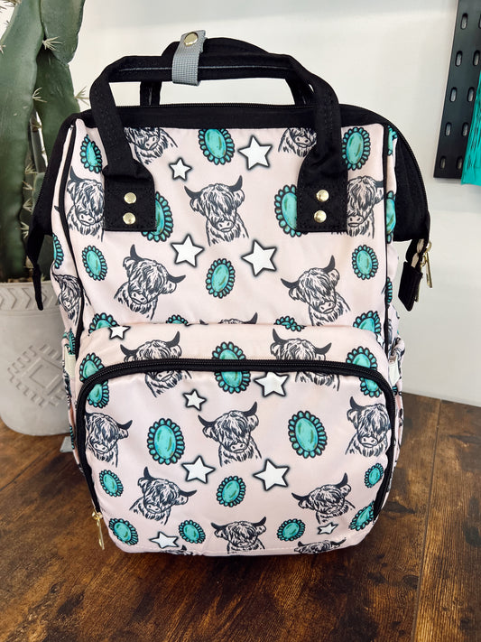 Highland & Turquoise Diaper Bag