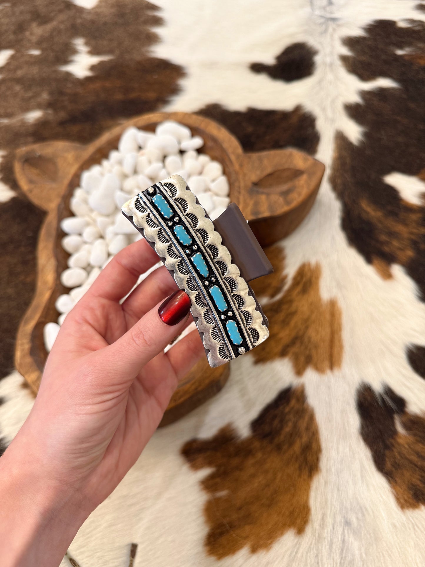 Western Turquoise Claw Hair Clip