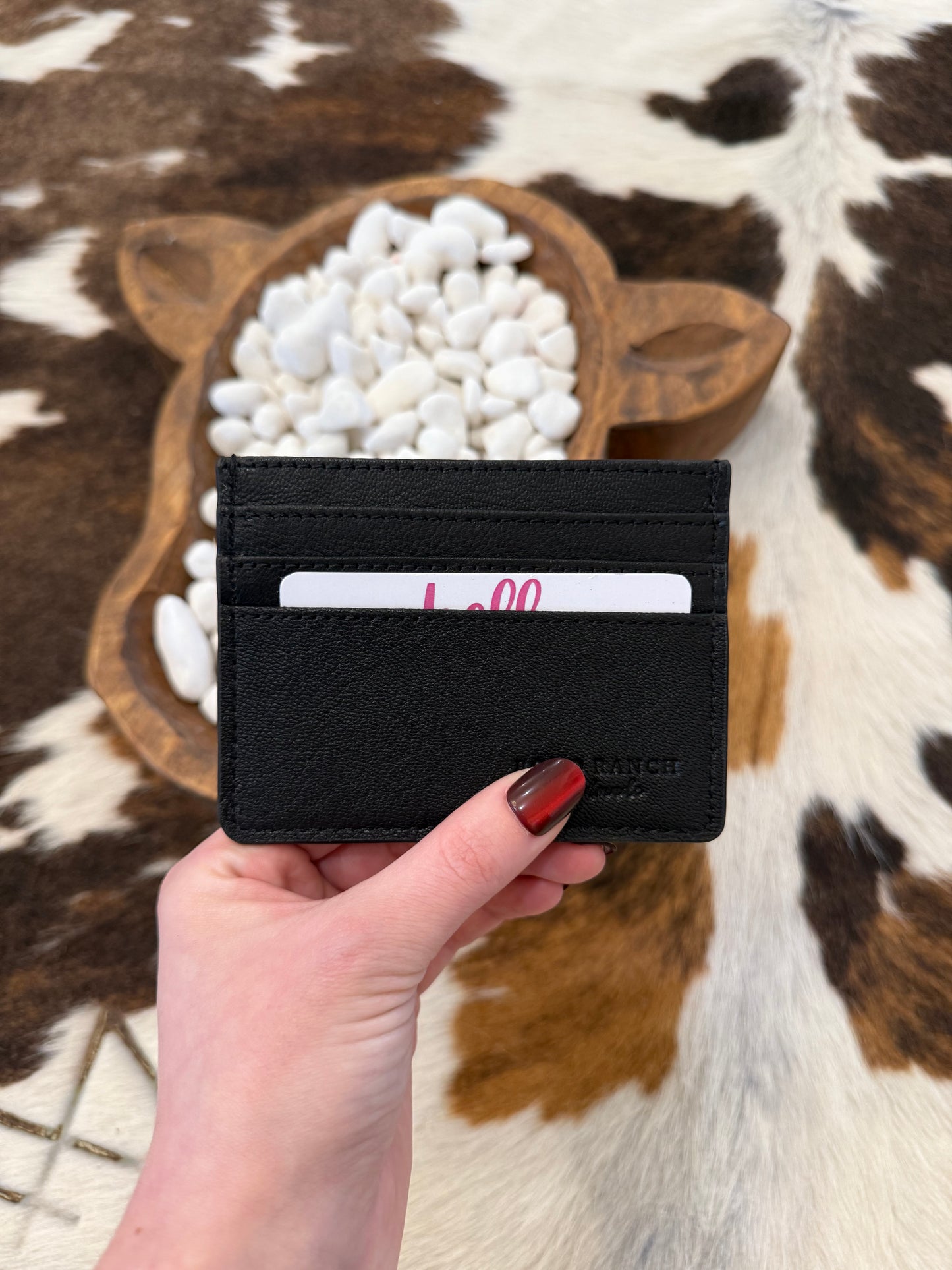 Black Boot Stitch Card Holder