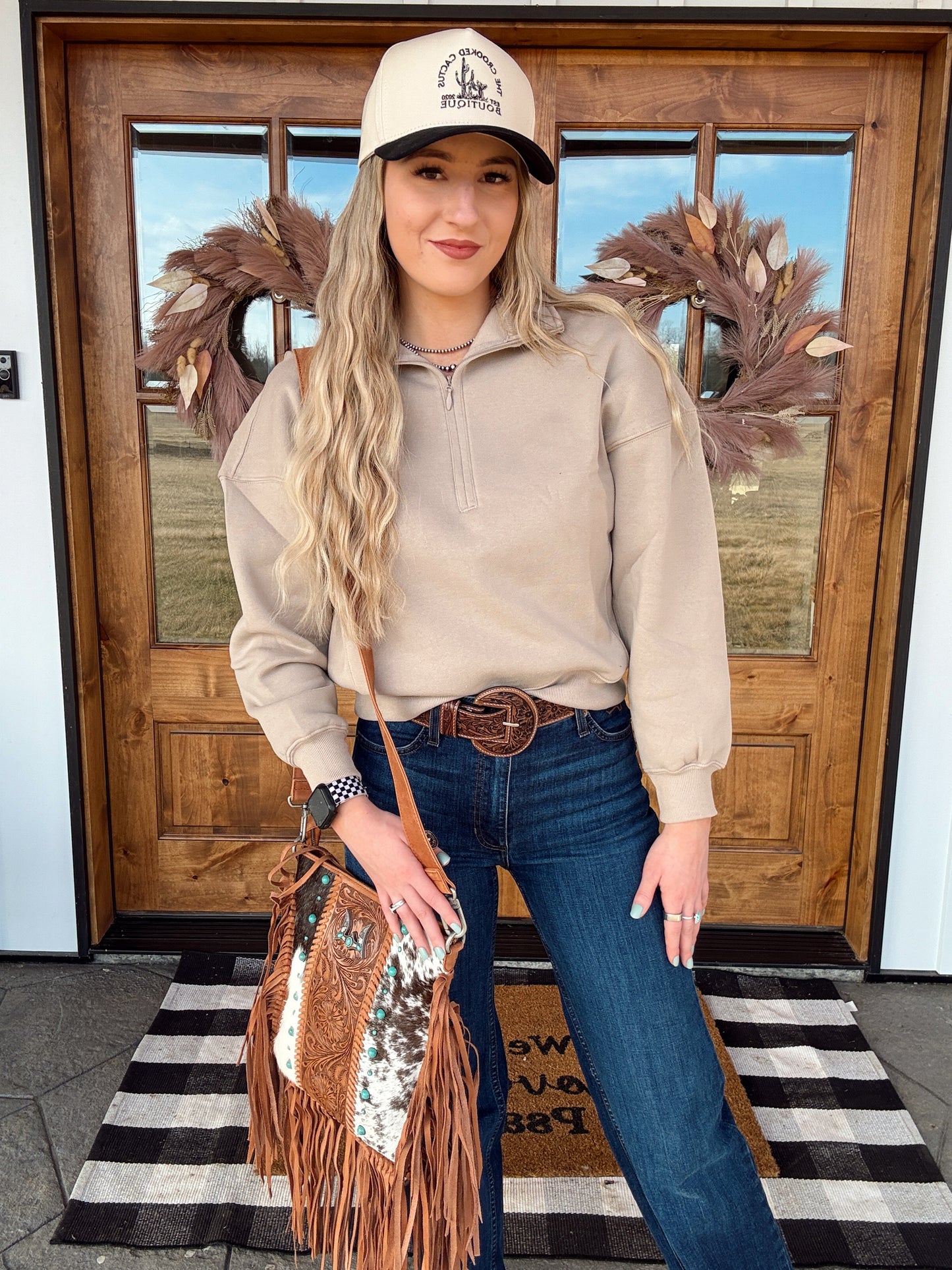 Tucson Fringe Cowhide Purse