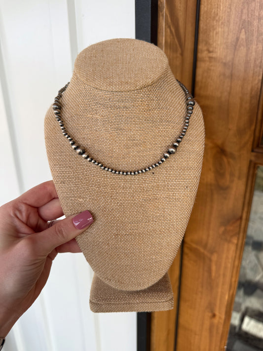 Jolie 16” Sterling Silver Bead Necklace