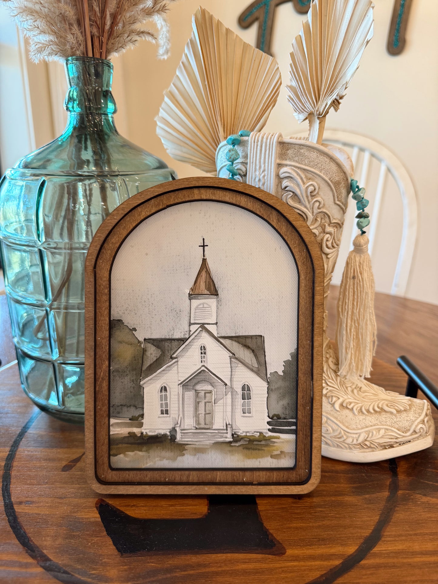 Arch Watercolor Church Framed Art
