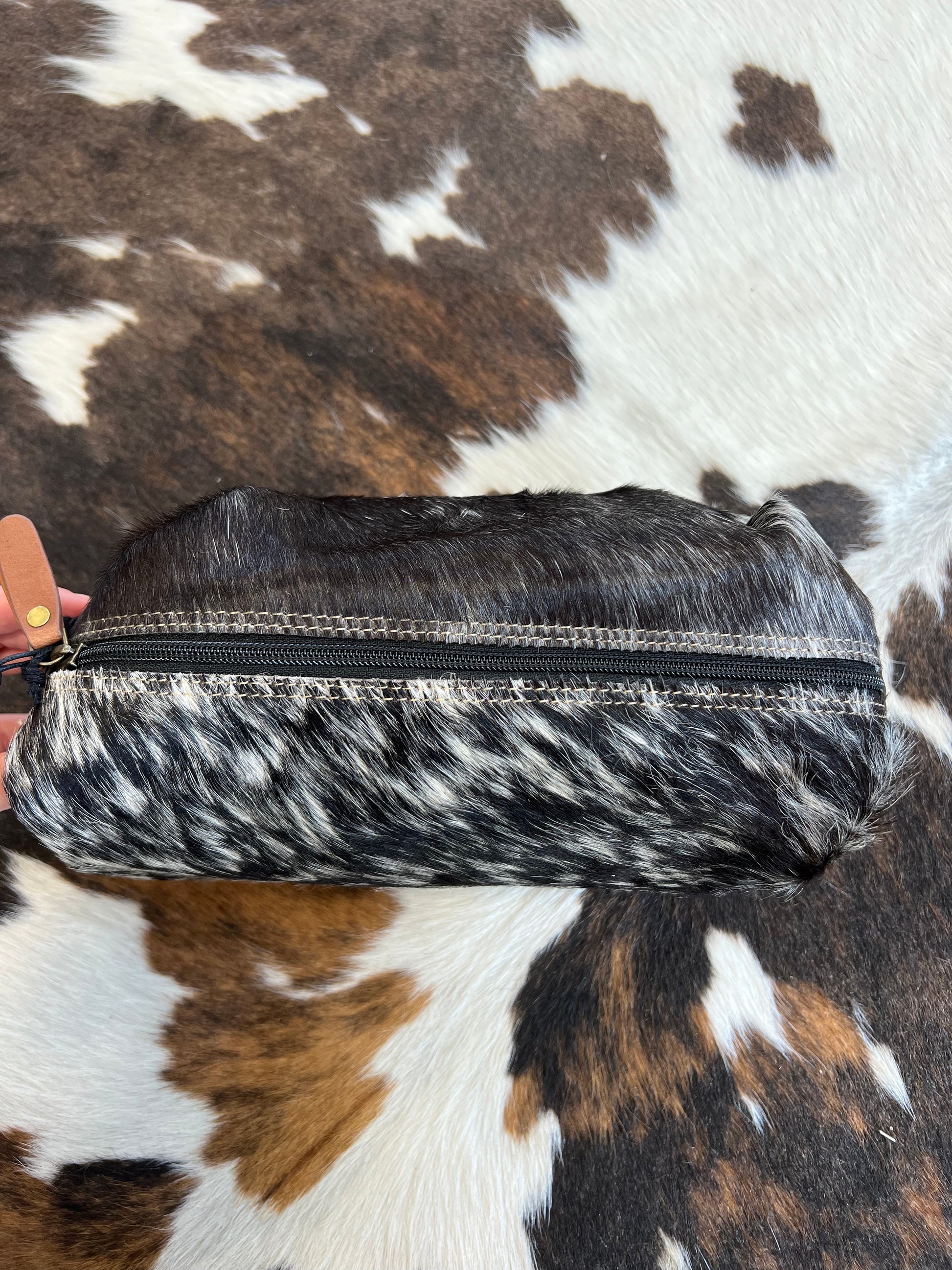 Faux Leopard Fur Makeup Bag