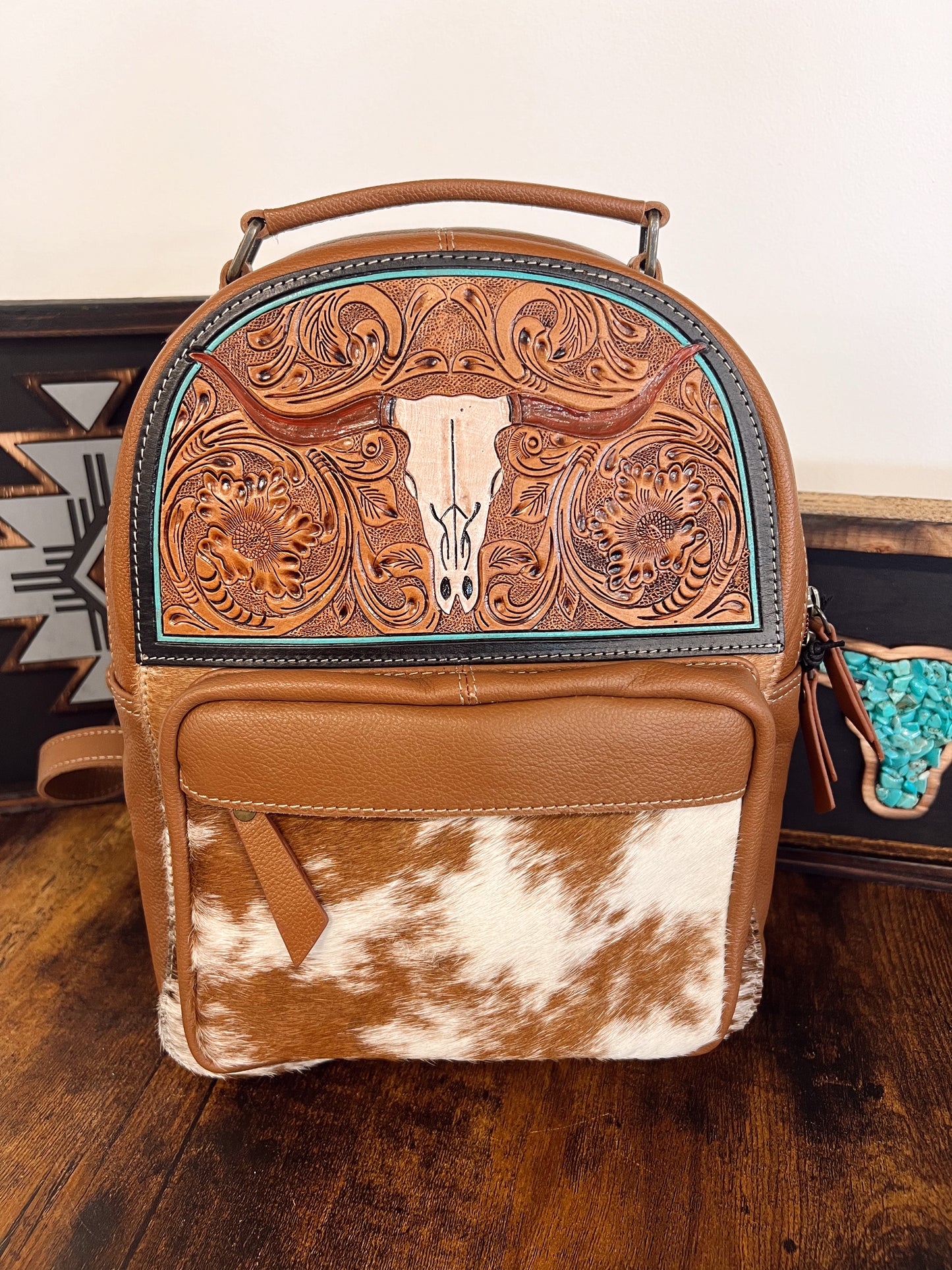 Steer Creek Tooled Leather Backpack