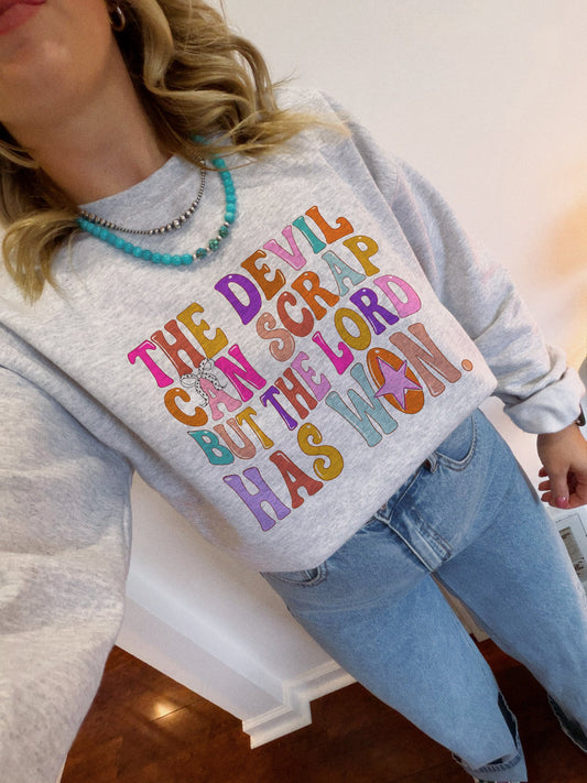 LORD HAS WON - bubble letters